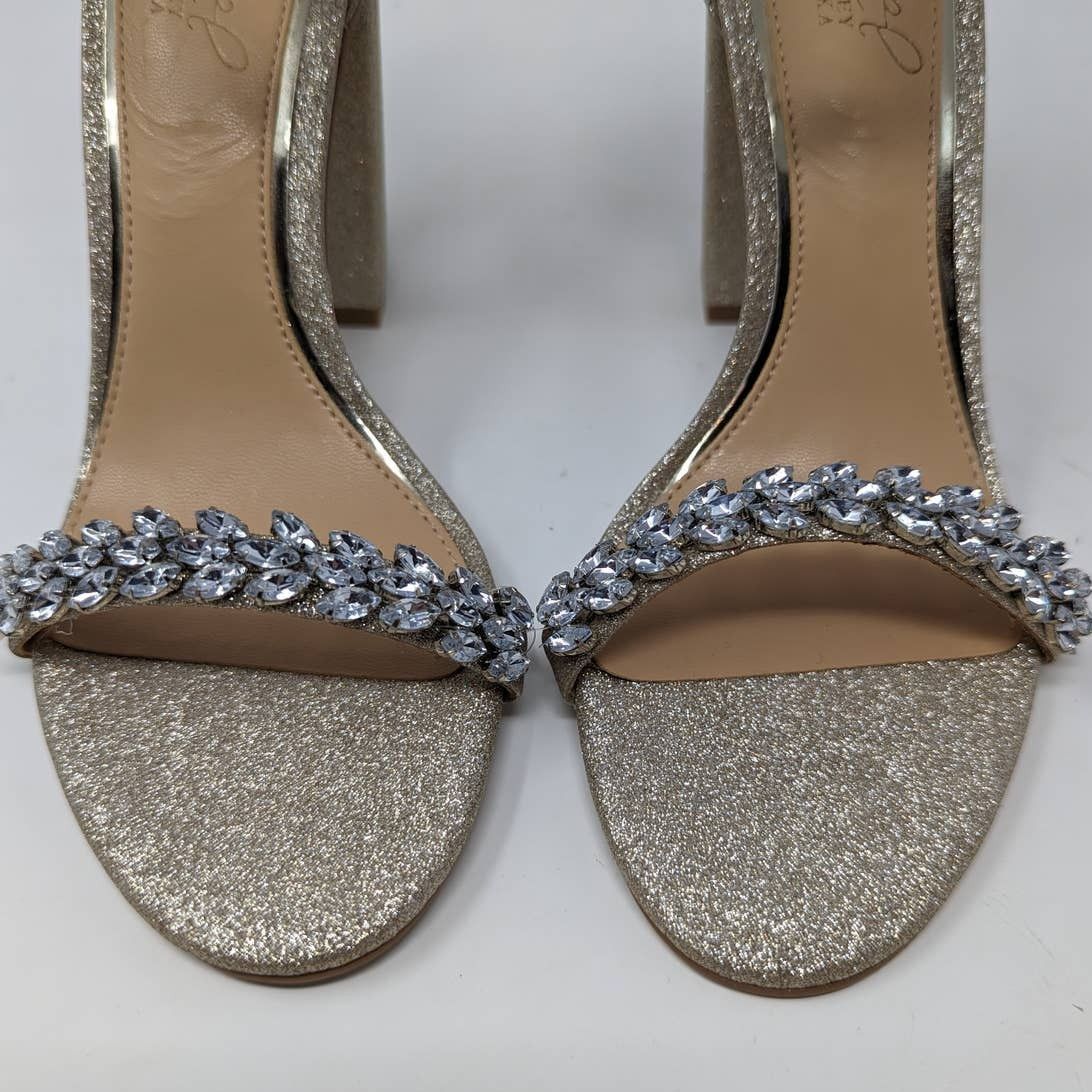 Badgley Mischka Jewel by Badgley Mischka Mayra Ankle Strap Evening Shoe Size US 7.5 / IT 37.5 - 3 Thumbnail