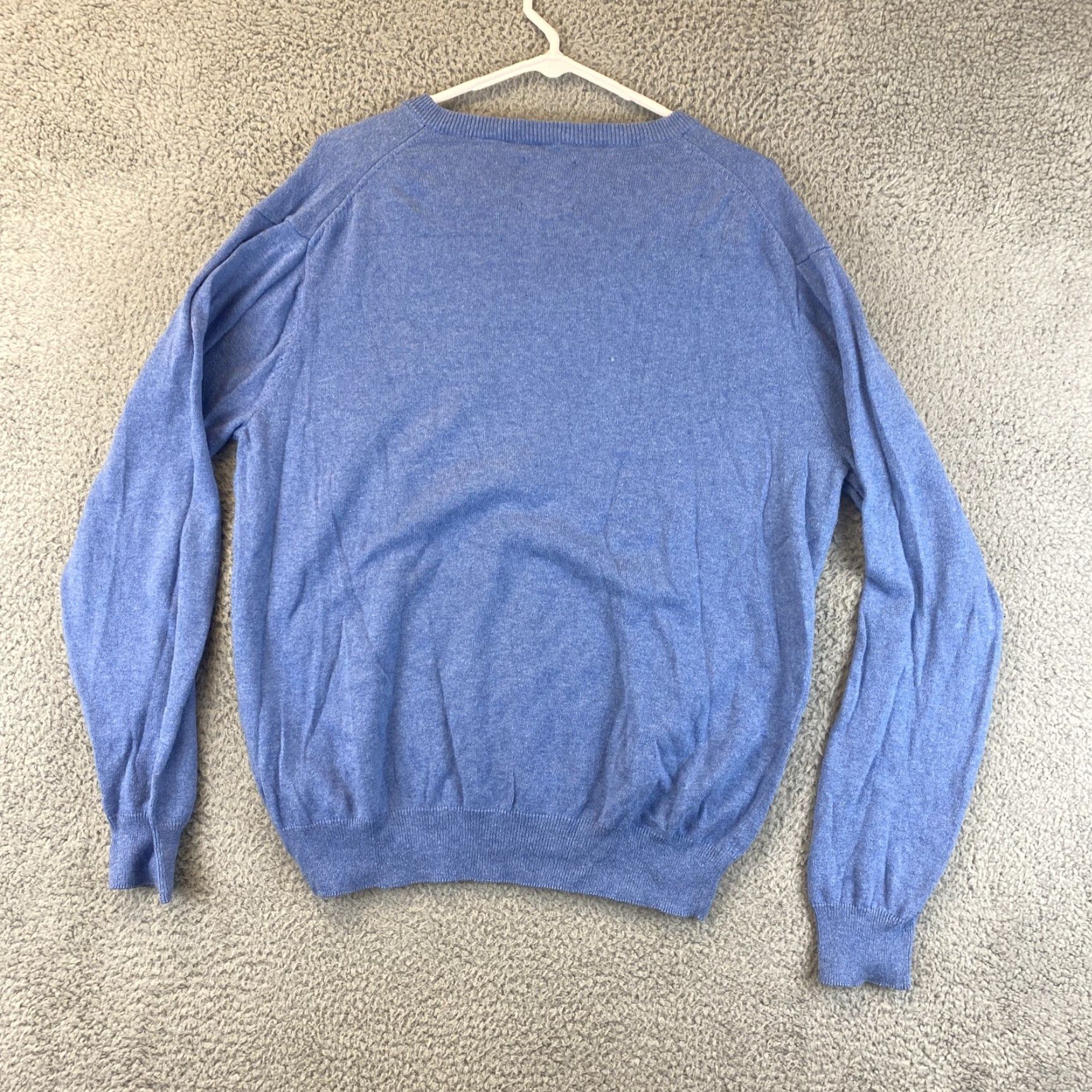 Chaps CHAPS Sweater Mens Large V-Neck Pullover Long Sleeve Plaid Blue Cashmere Cotton Blend Regular Knit Logo - 66-1 Size US L / EU 52-54 / 3 - 7 Thumbnail
