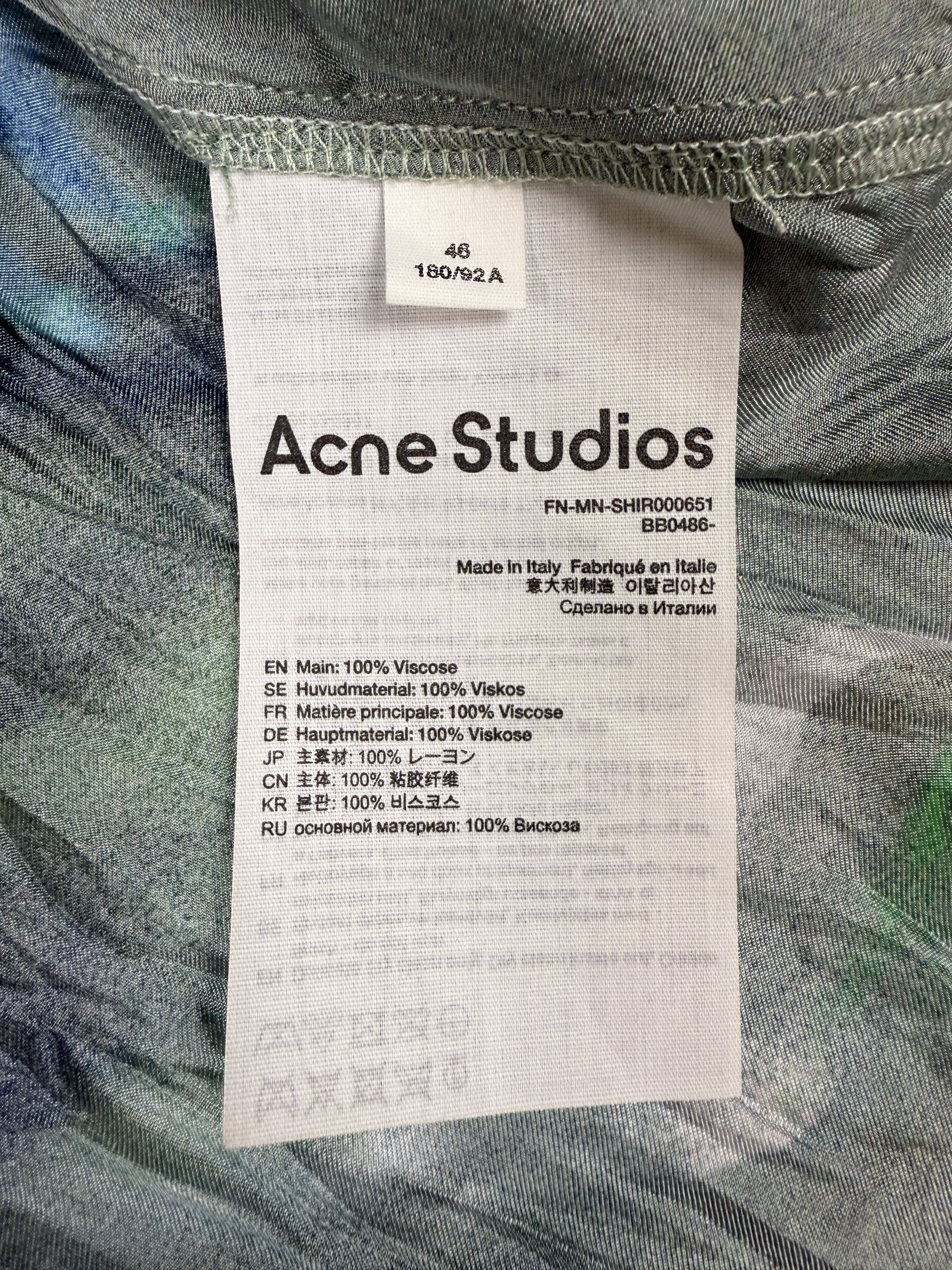 Acne Studios $580 Acne Studios Sandroki Printed Crinkled Viscose Shirt Size US S / EU 44-46 / 1 - 11 Thumbnail
