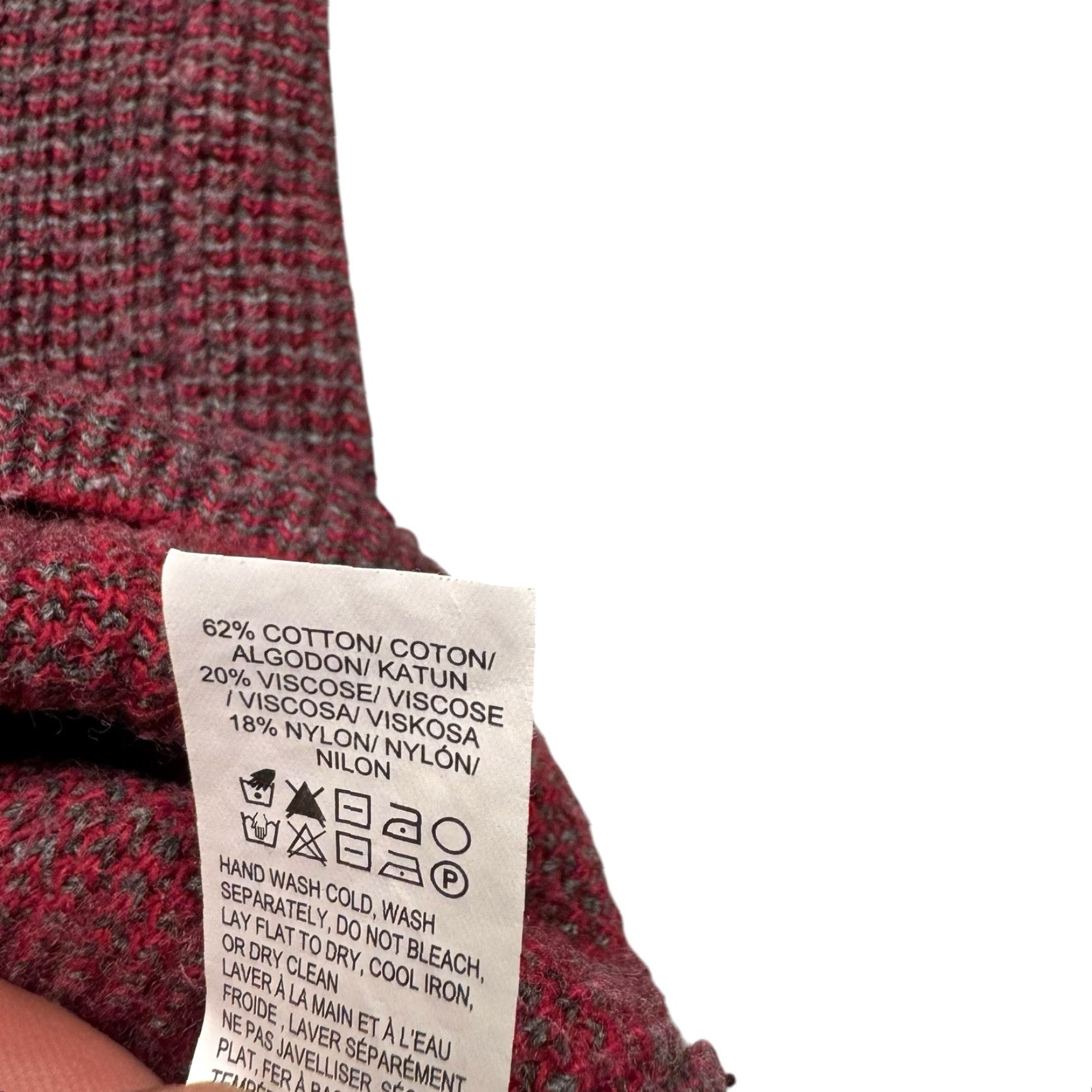 Lucky Brand Lucky Brand Sweater Mens L Henley Colorado Cross Stitch Thermal Winter Knit Crew Neck Long Sleeve Red Size US L / EU 52-54 / 3 - 7 Thumbnail