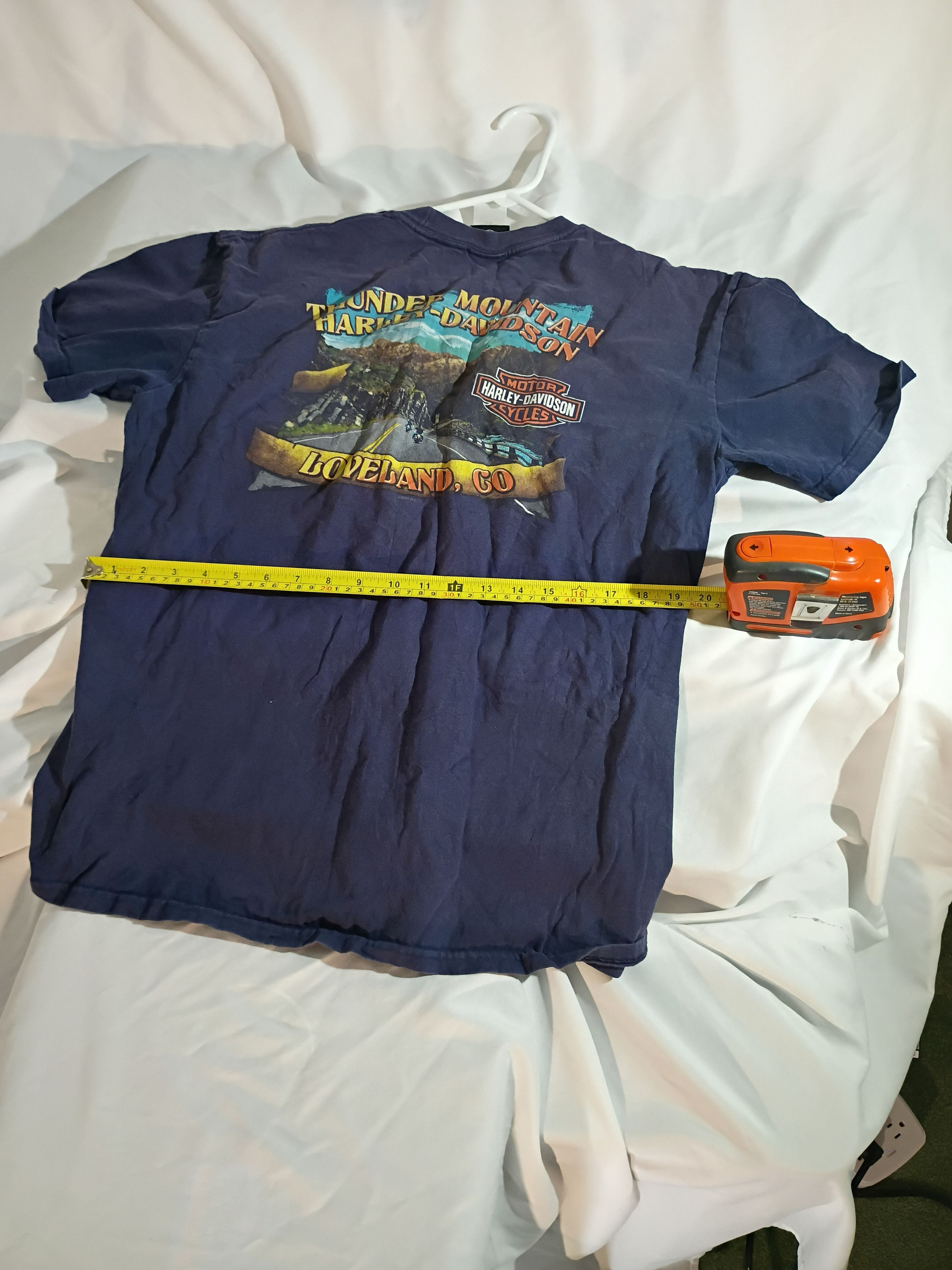 Harley Davidson Men's Vintage Harley Davidson Loveland CO, Navy/Size XL Size US XL / EU 56 / 4 - 3 Thumbnail