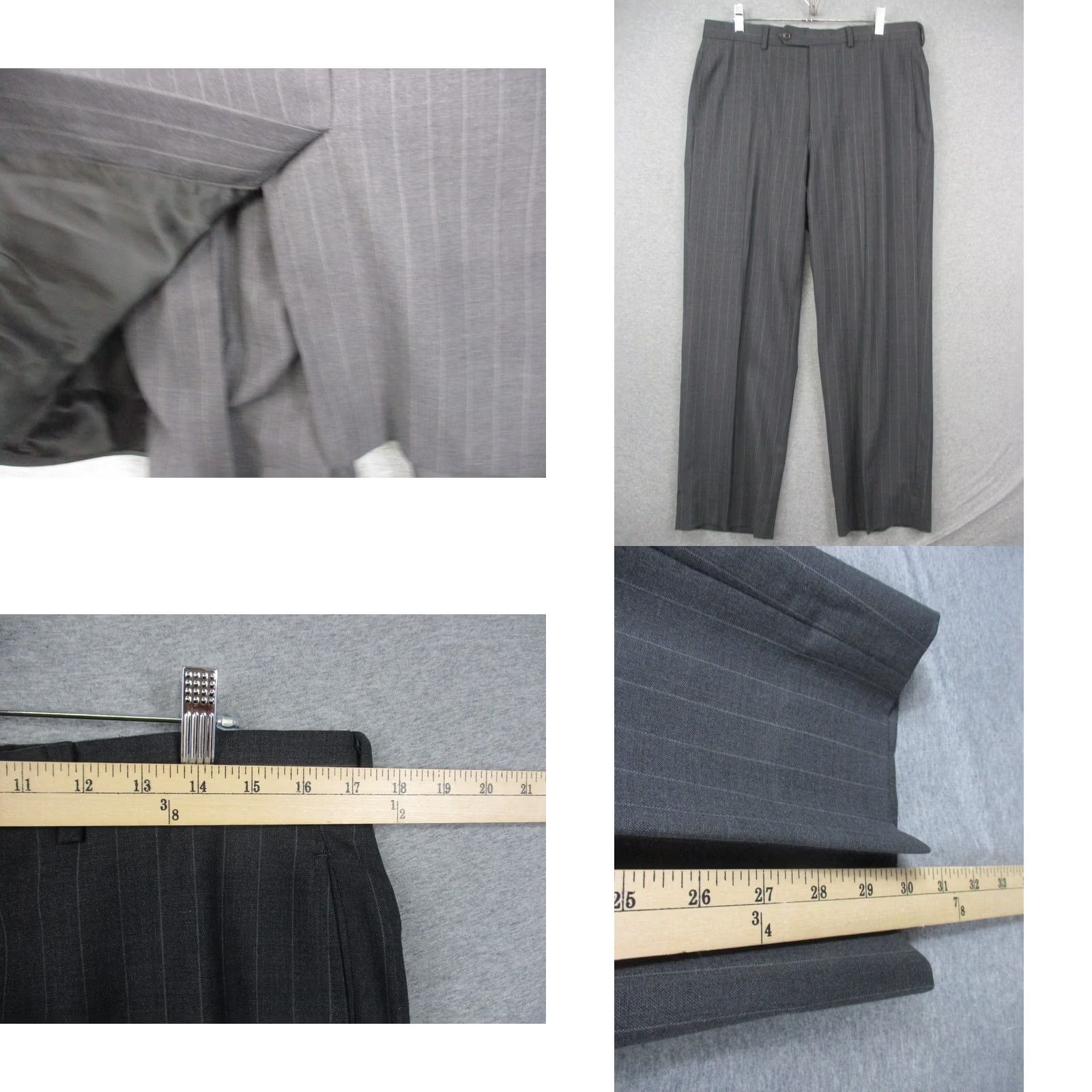 Brooks Brothers VINTAGE Brooks Brothers Suit 42 Gray Pinstripe Wool Blend Stretch Mens Size 42R - 9 Thumbnail