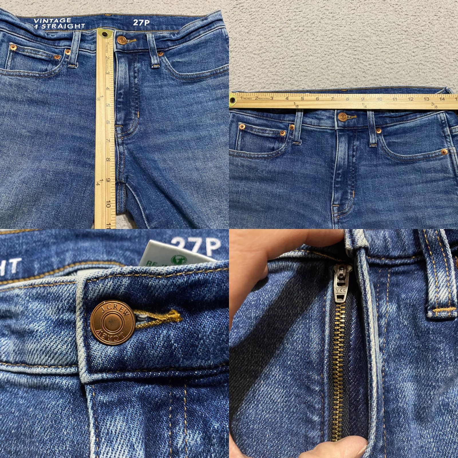 J.Crew J.CREW Jeans Slim 27P Petite 5-Pocket Denim Medium Blue Straight Women's Vintage? No Size 27" / US 4 / IT 40 - 8 Thumbnail