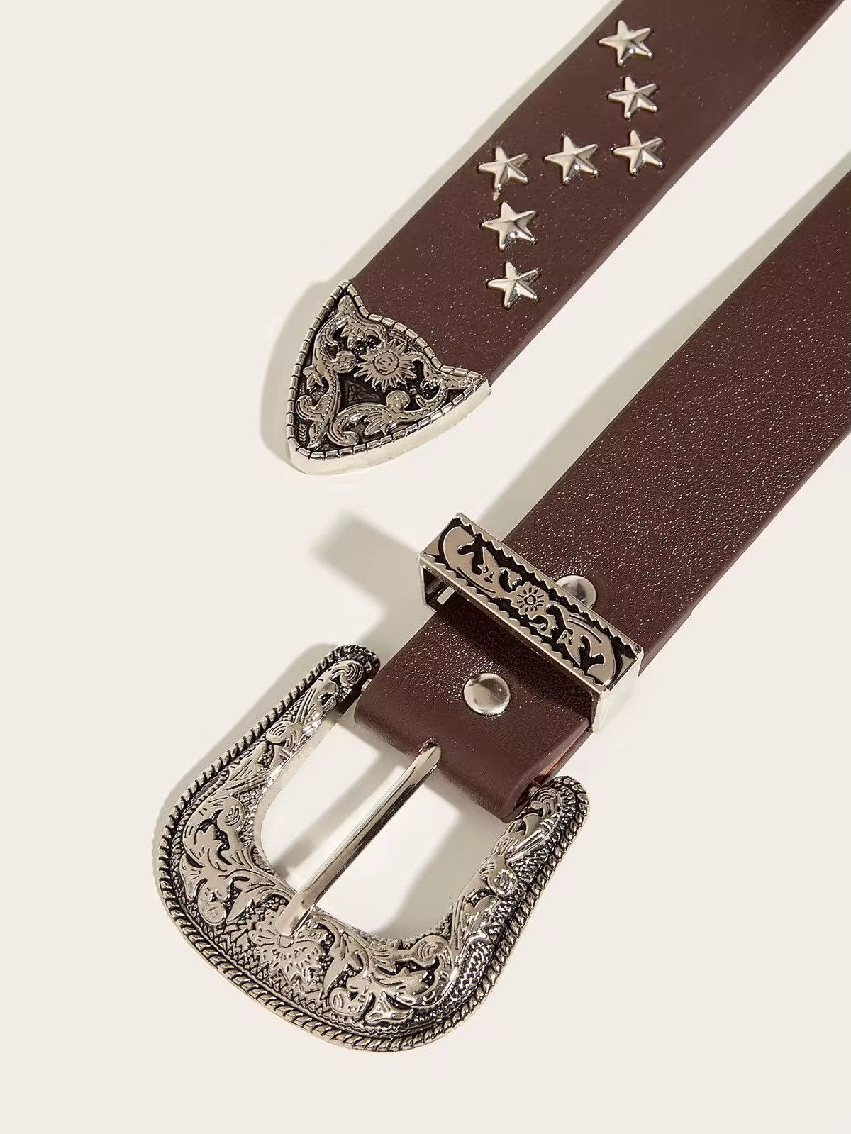 Other Brown american western cowboy boho star studded belt Size ONE SIZE - 2 Thumbnail