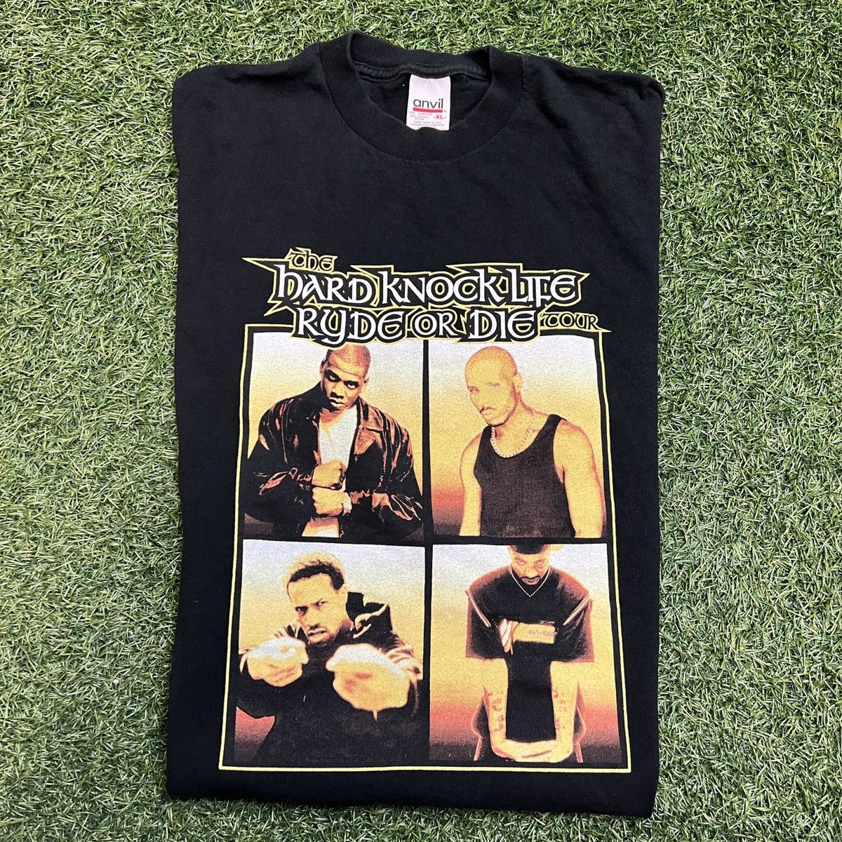 image of Anvil x Jay Z 1999 The Hard Knock Life Ryde Or Die Tour Tee in Black, Men's (Size XL)