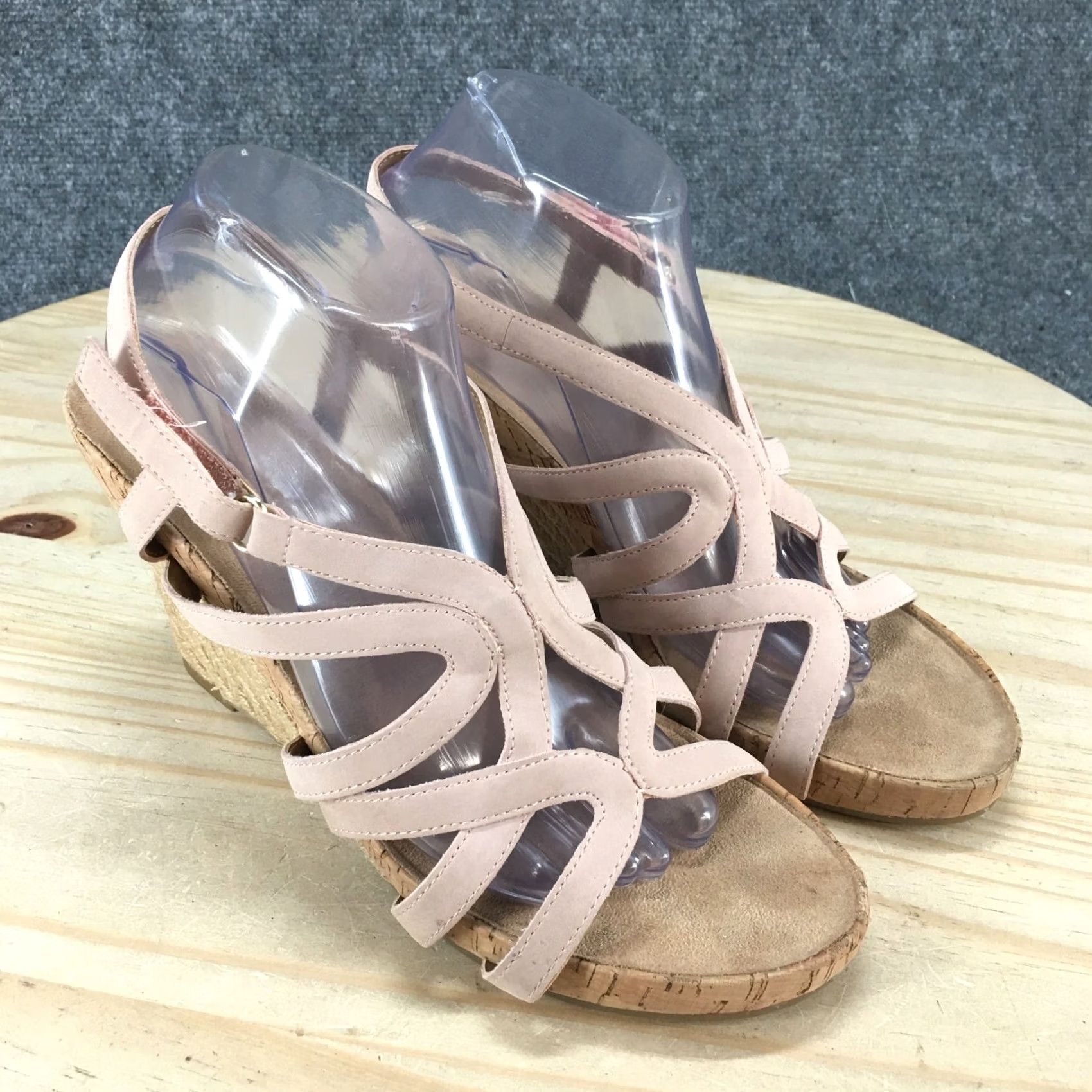 Vintage Aerosoles Sandals Womens 10 M Luxplush Slingback Pink Faux Leather Wedge Heels Size US 10 / IT 40 - 3 Thumbnail