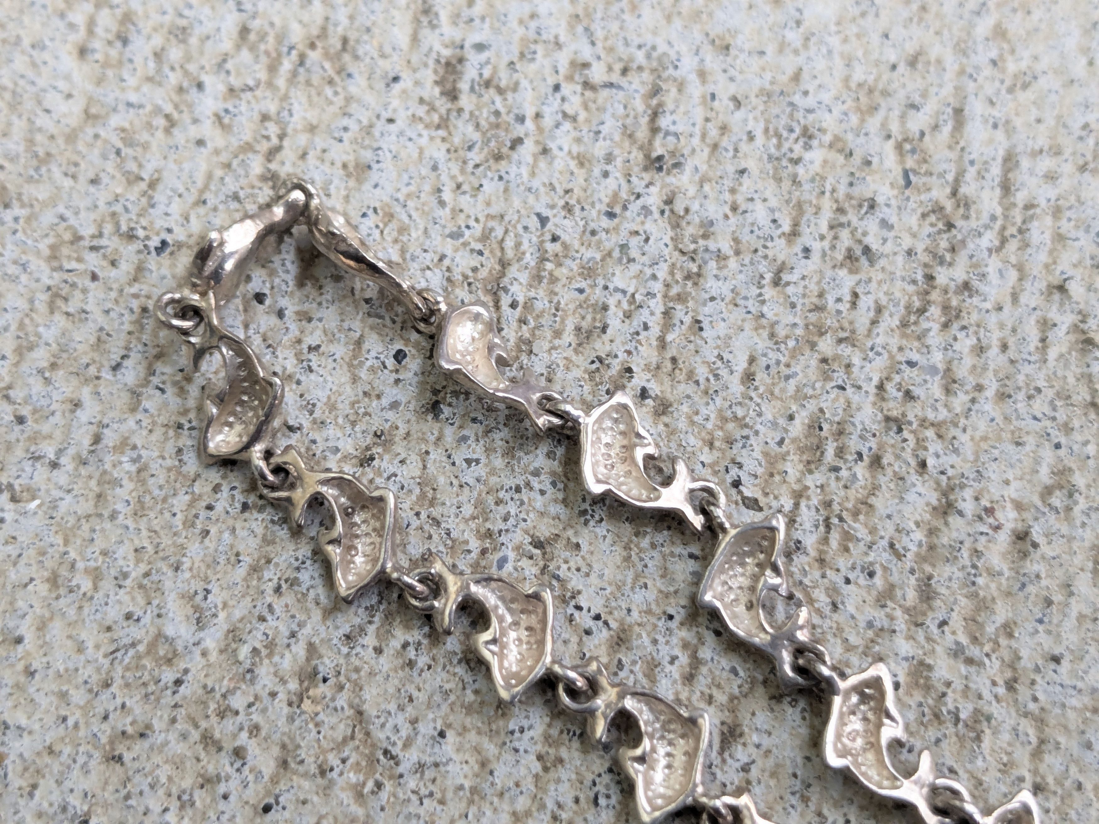 Jewelry Vintage Sterling Silver Bracelet Dolphin Chain 7.25" Size ONE SIZE - 6 Thumbnail