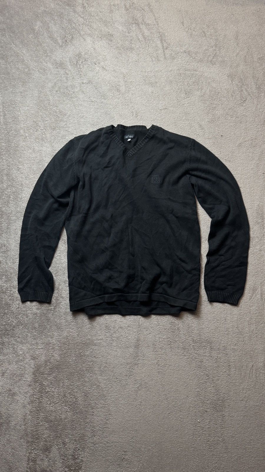 Japanese Brand Armani Jeans Vintage Faded Knitted V Neck Sweater ysl prada Size US XL / EU 56 / 4 - 1 Thumbnail