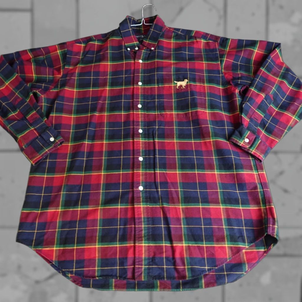 Polo Ralph Lauren Polo Ralph Lauren Shirt Large Blue Red Plaid Oxford OCBD Blake Yellow Lab Shirt Size US L / EU 52-54 / 3 - 1 Thumbnail