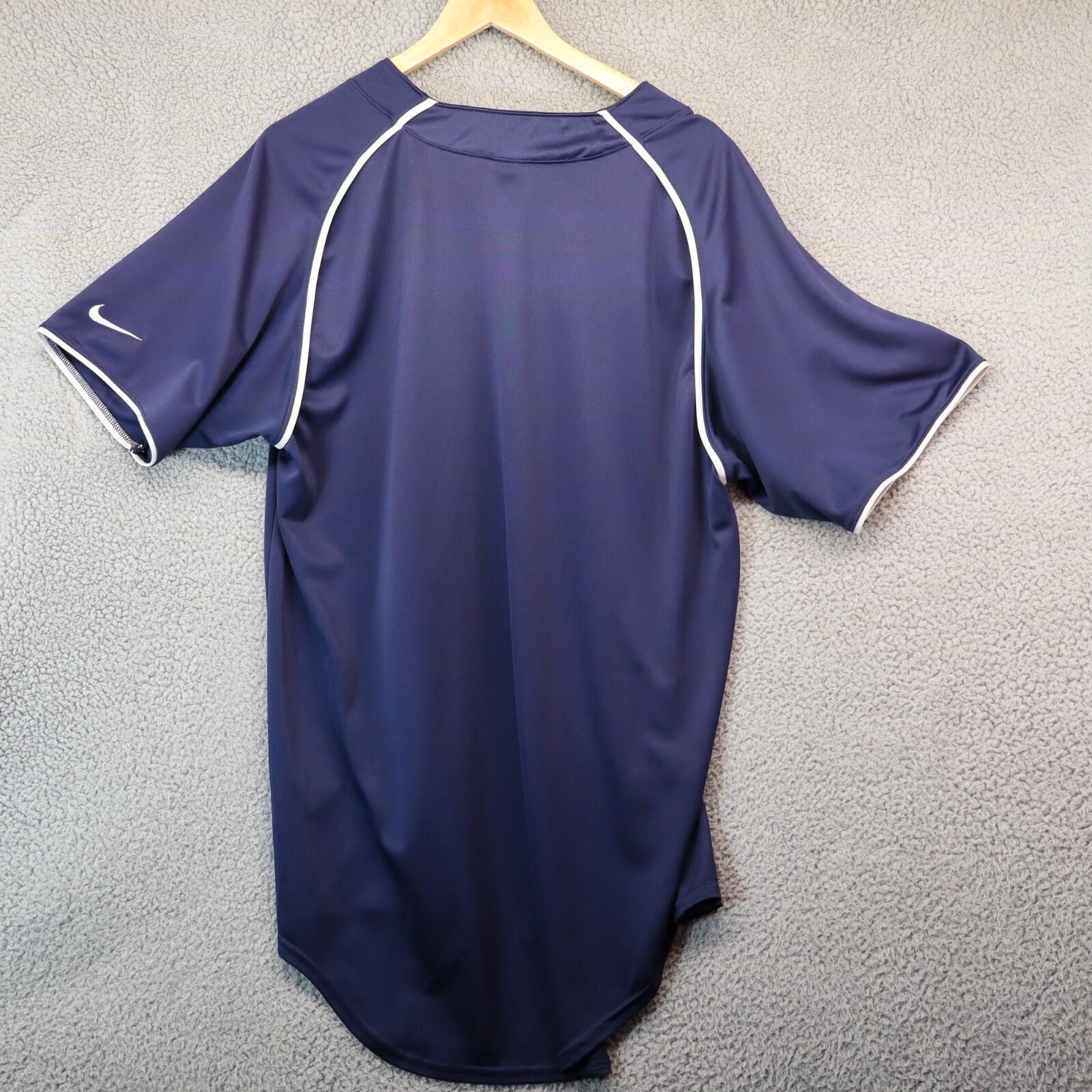 Nike Nike Baseball Jersey Men Large Blue Navy Blank Swoosh Logo Size US L / EU 52-54 / 3 - 6 Thumbnail