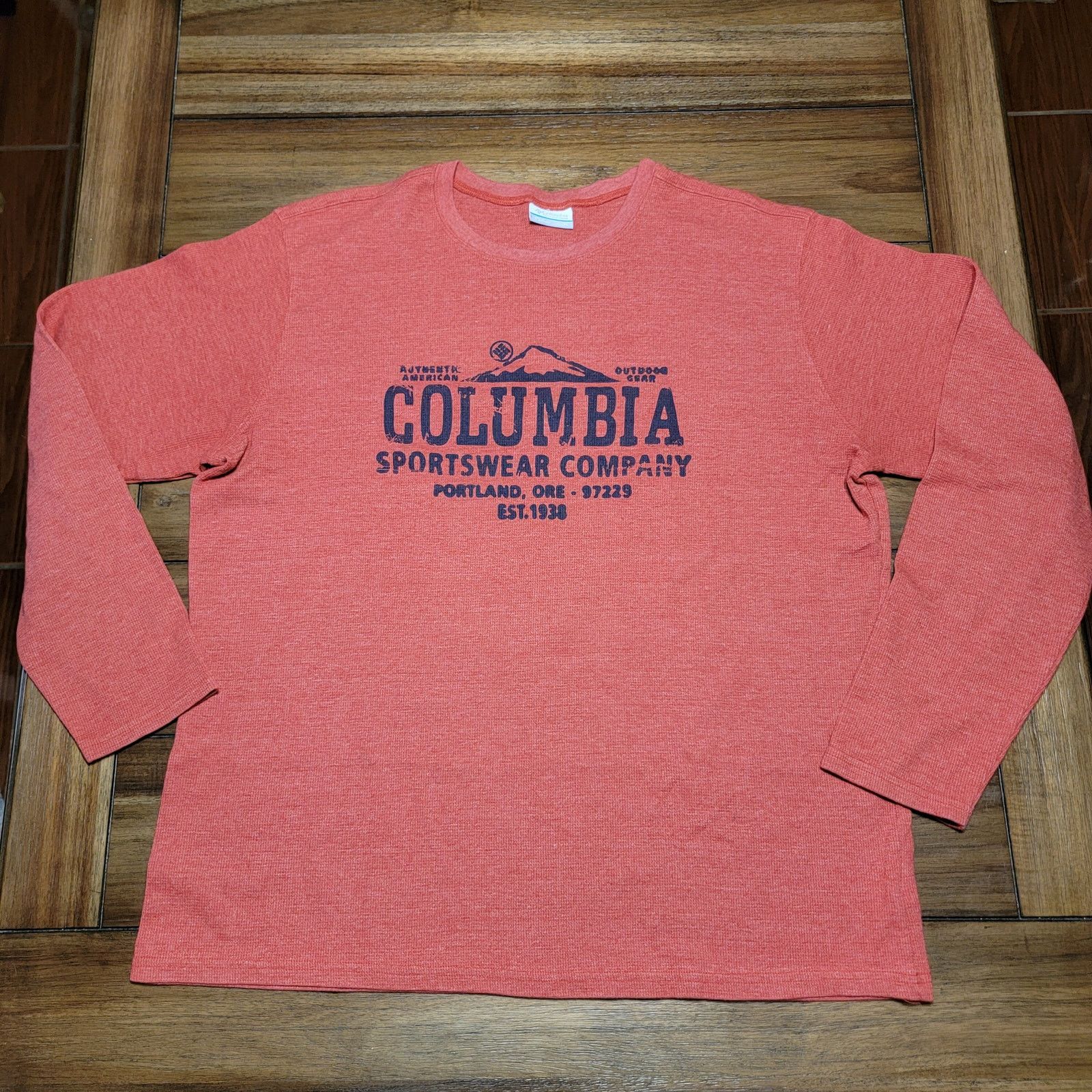 Columbia Columbia LS Waffle Knit Dark Red Unisex Shirt - Size XL Size US XL / EU 56 / 4 - 1 Thumbnail