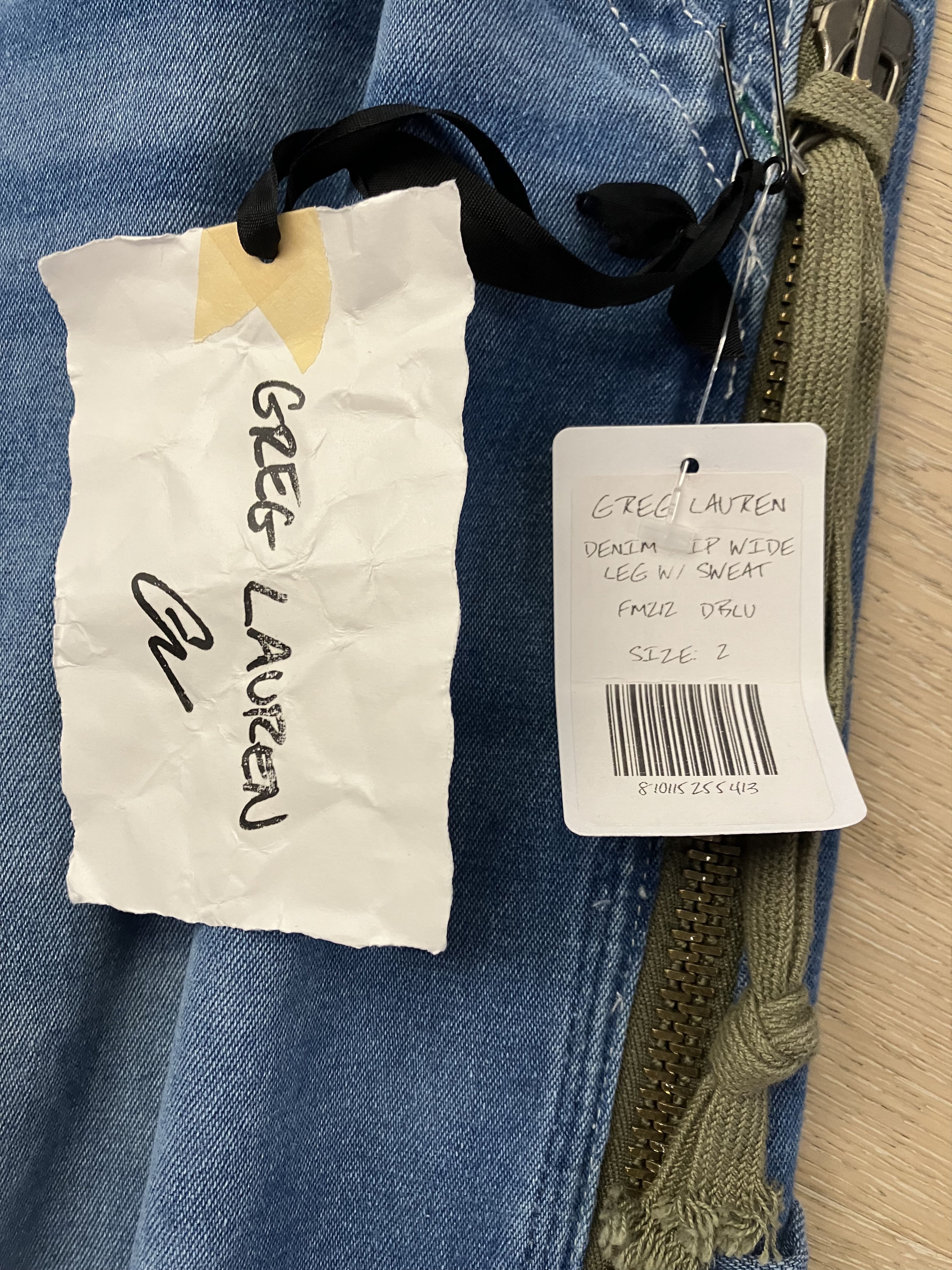 Greg Lauren NWT $1600 Greg Lauren Denim Zip Wide Leg With Sweat Size 2 Size US 32 / EU 48 - 8 Thumbnail