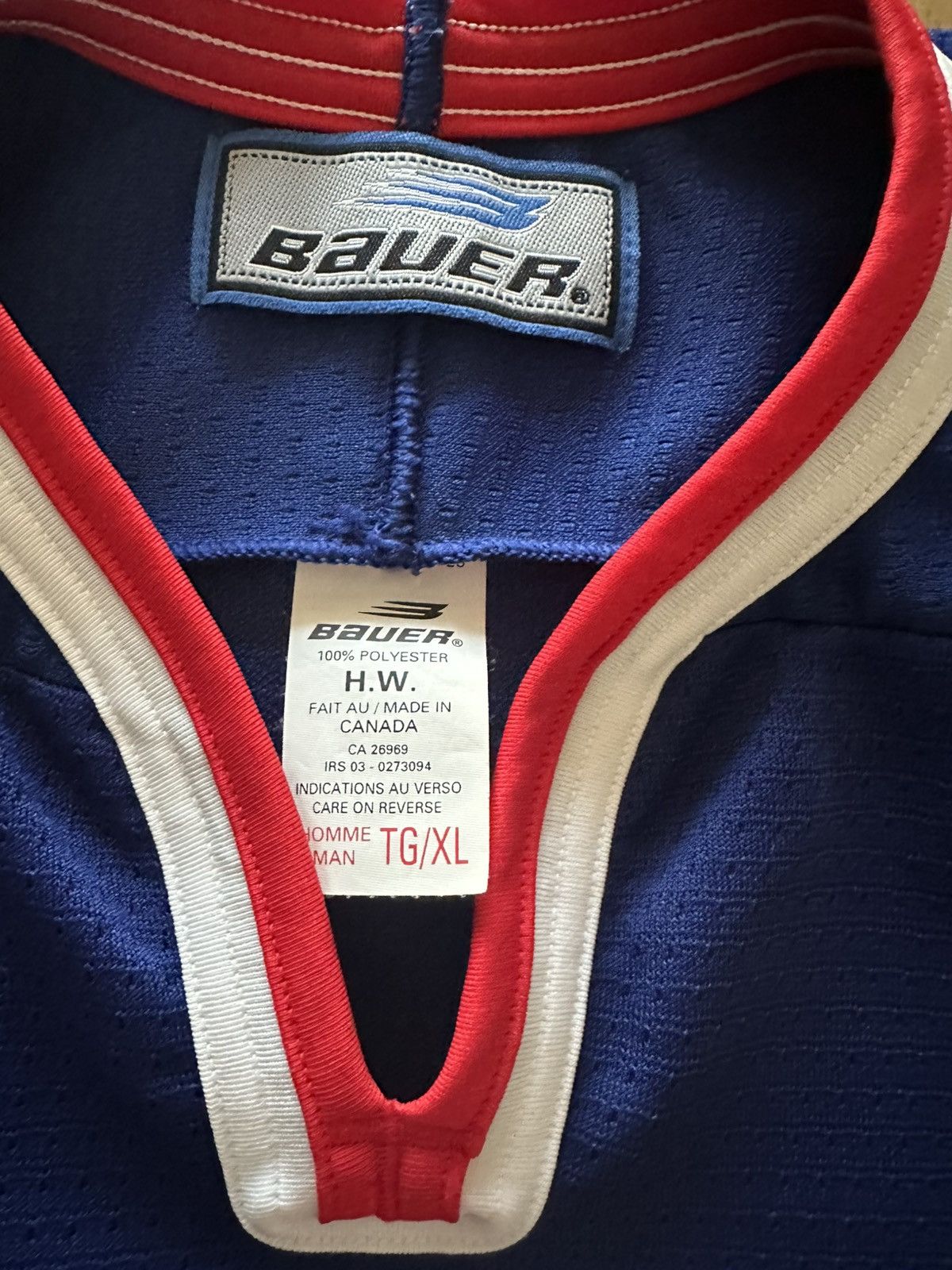 Eddie Bauer × Vintage Vintage 90s Labatt Blue Beer Mesh Promo Maple Hockey Jersey Size US XL / EU 56 / 4 - 4 Thumbnail