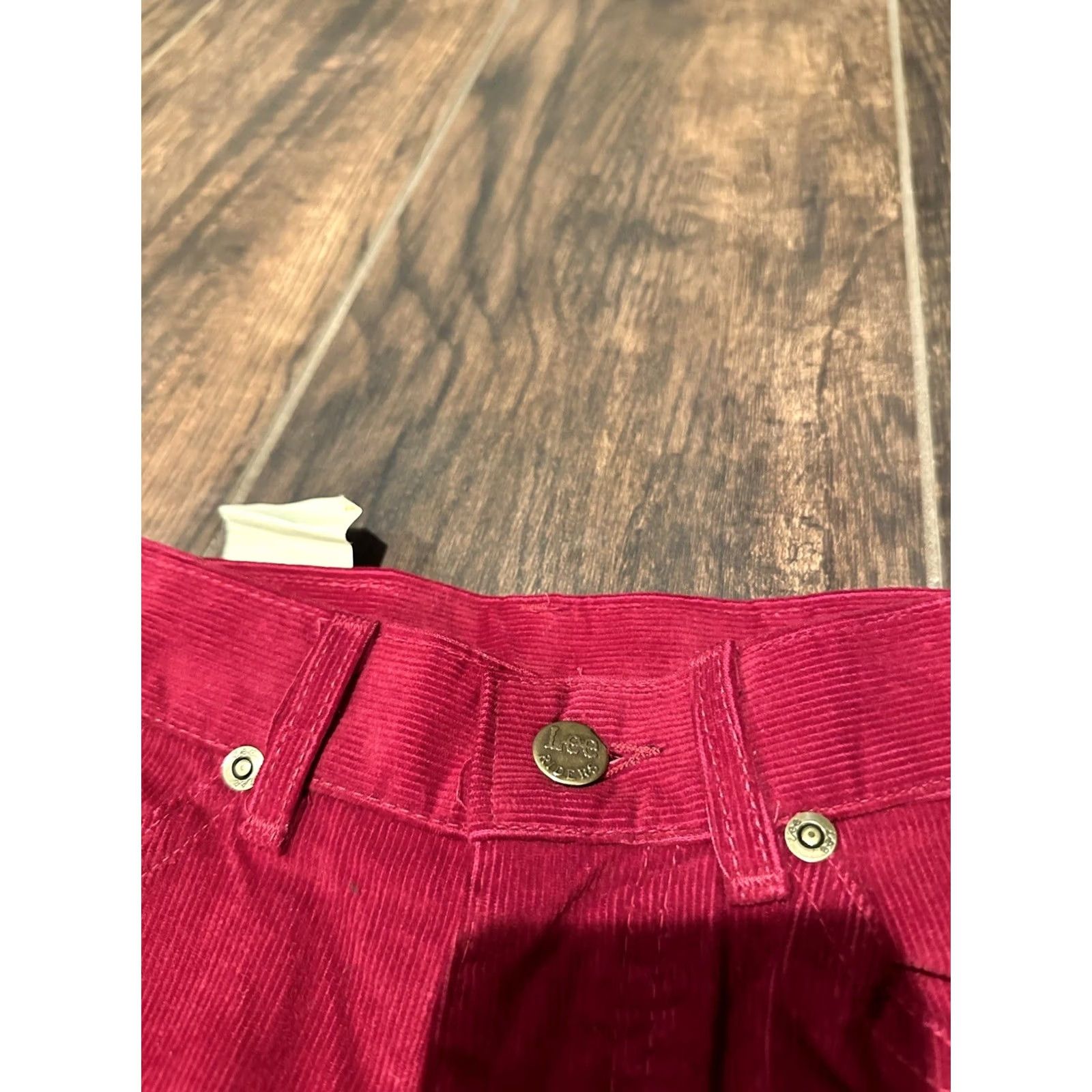 Lee VINTAGE LEE Riders High-Waist Corduroy Pants Teens 24x33 Red UNION Talon Size 42" / US 20 - 5 Thumbnail