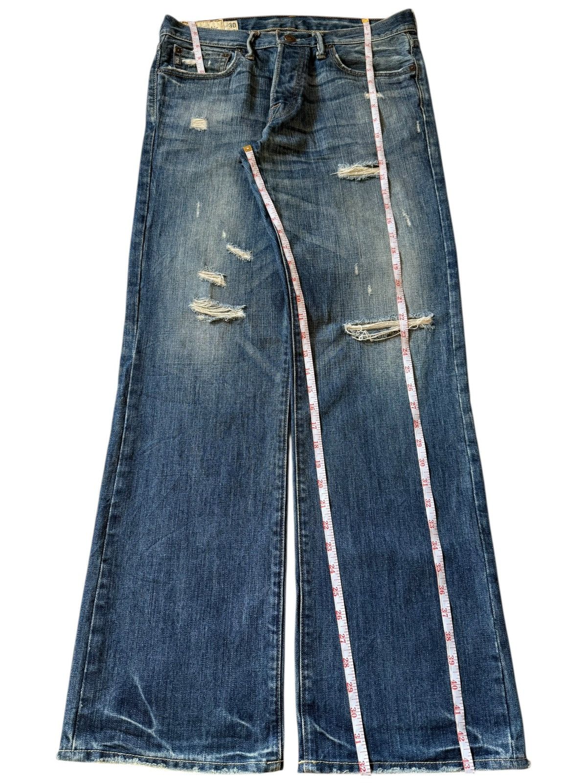 Abercrombie & Fitch Vintage Abercrombie Distressed Low Rise Flare Jeans Size US 33 - 7 Thumbnail