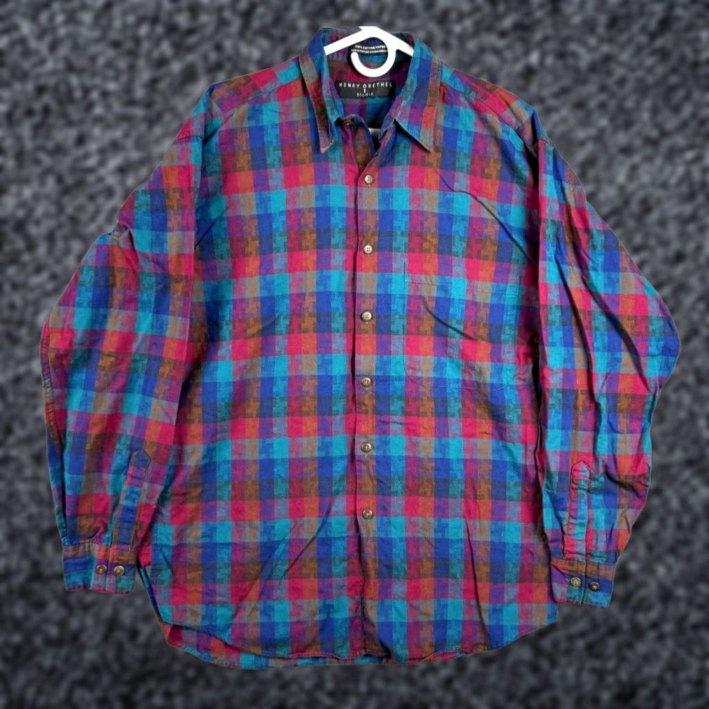 Vintage VINTAGE Henry Grethel Shirt Mens Medium Button Up Abstract Geometric Long Sleeve Size US M / EU 48-50 / 2 - 1 Thumbnail