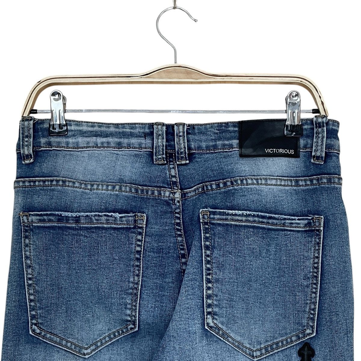 Japanese Brand × Vintage Vintage Japanese Brand Victorius Patchwork Jeans 2000s Size US 30 / EU 46 - 4 Thumbnail