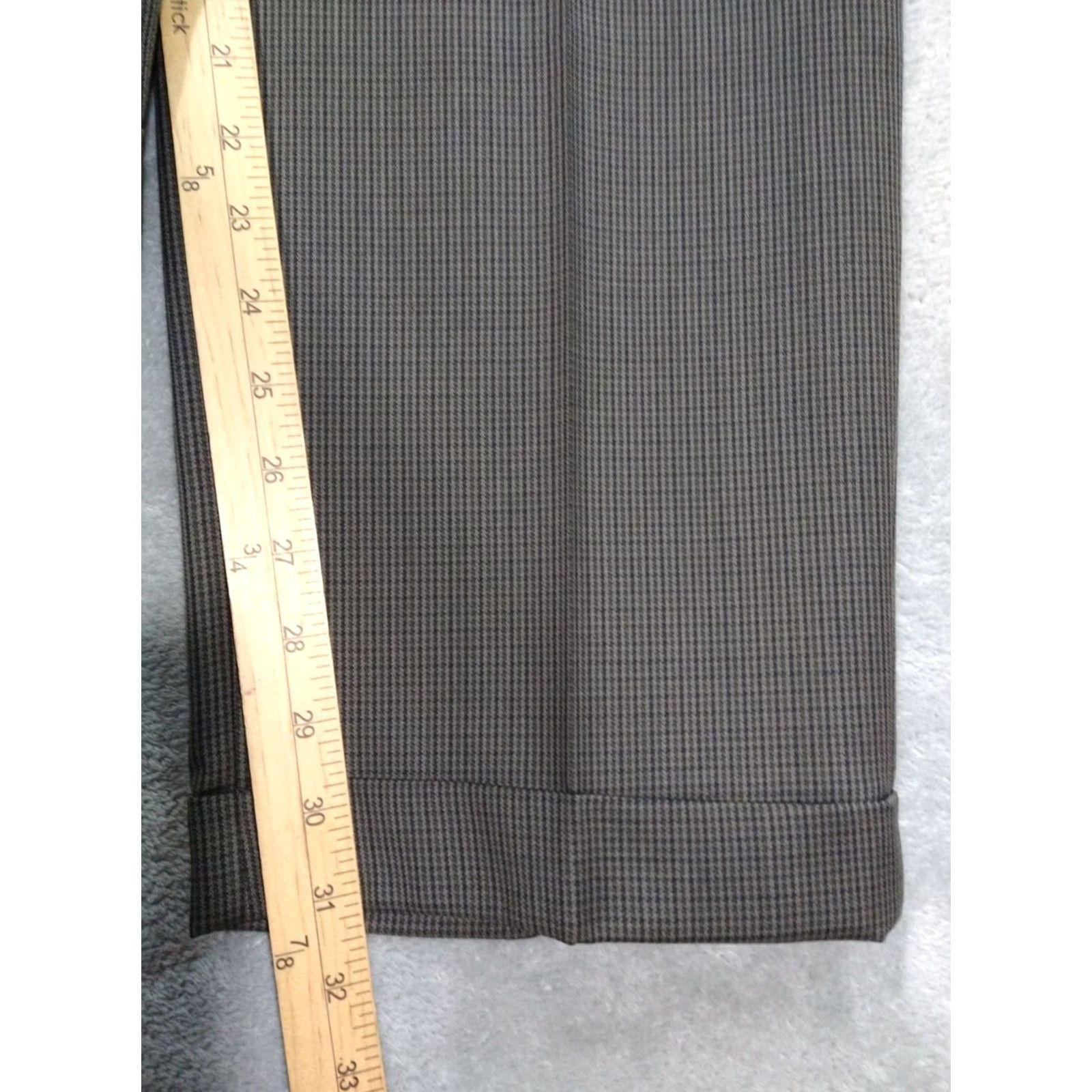 Ralph Lauren Ralph Lauren Dress Pants Mens 38x32 Brown Plaid Wool Straight Leg Pleated Size US 38 / EU 54 - 5 Thumbnail