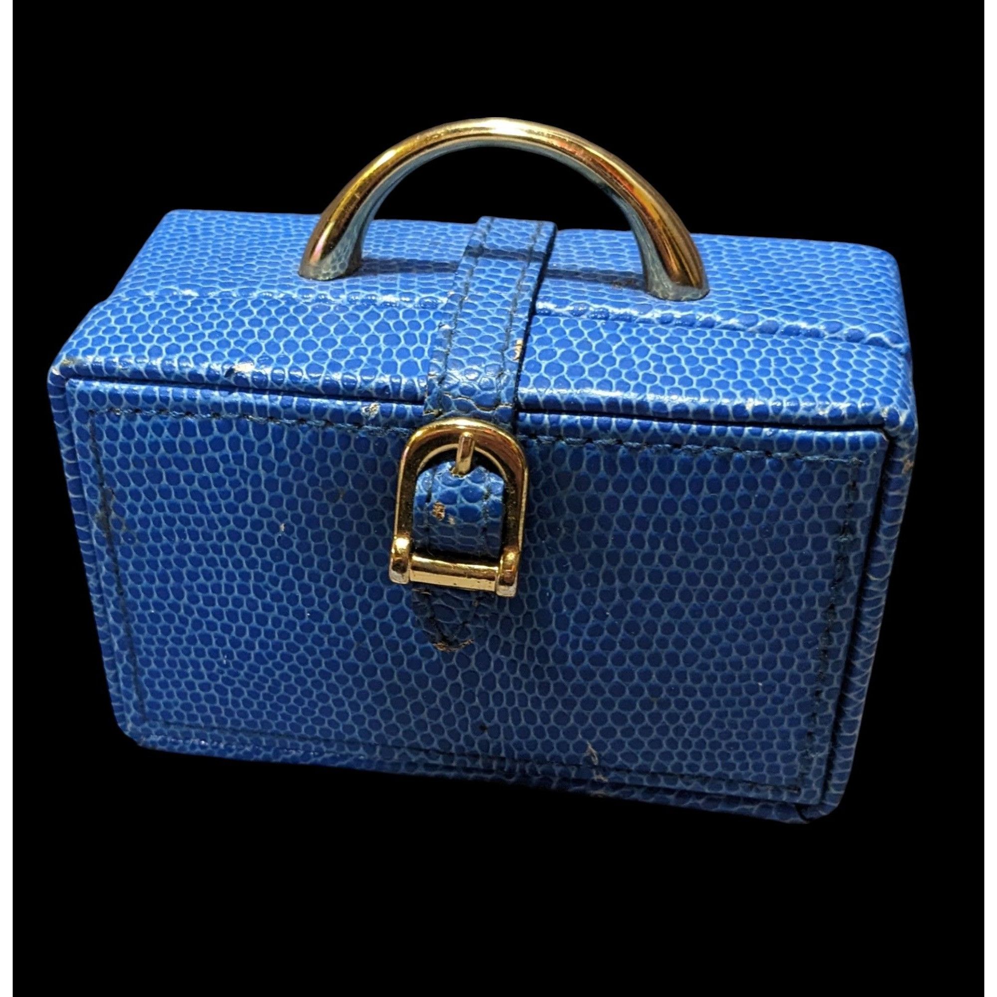 Other Mini Blue Faux Snake Travel Trunk With Mirror Size ONE SIZE - 1 Thumbnail