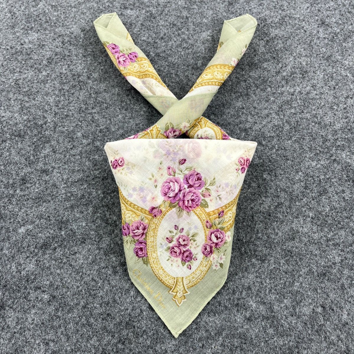 Vintage Christian Dior Handkerchief / Bandana / Neckerchief B638 Size ONE SIZE - 3 Thumbnail
