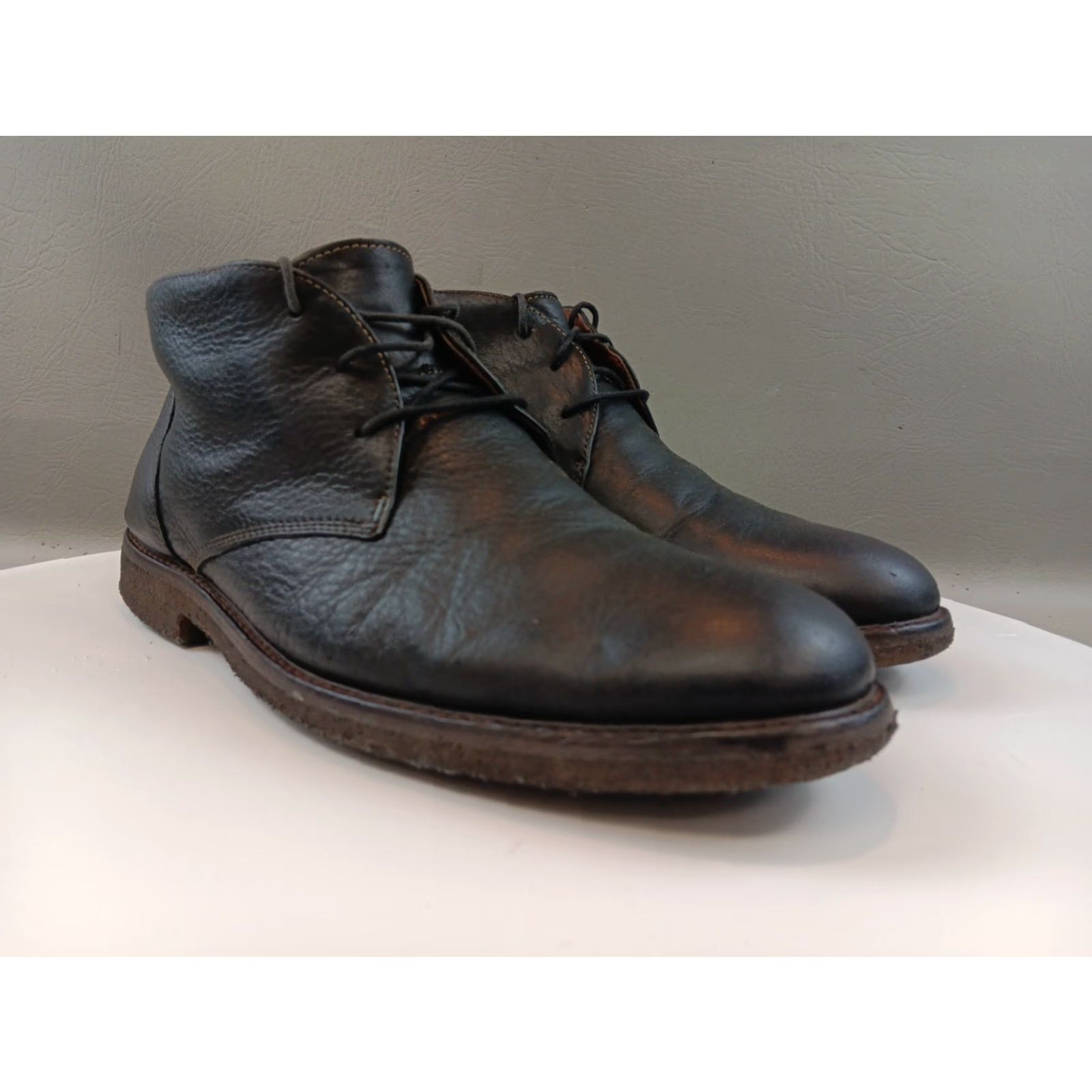 Johnston & Murphy Johnston & Murphy Copeland Chukka Boots Mens 11.5 Black Full Grain Leather Boots Comfort Memory Foam Sheepskin Lining Crepe Rubber Outsole Size US 12 / EU 45 - 2 Thumbnail