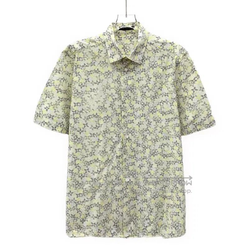 Louis Vuitton Louis Vuitton Yellow print cotton lapel single-breasted sh Size US L / EU 52-54 / 3 - 1 Thumbnail