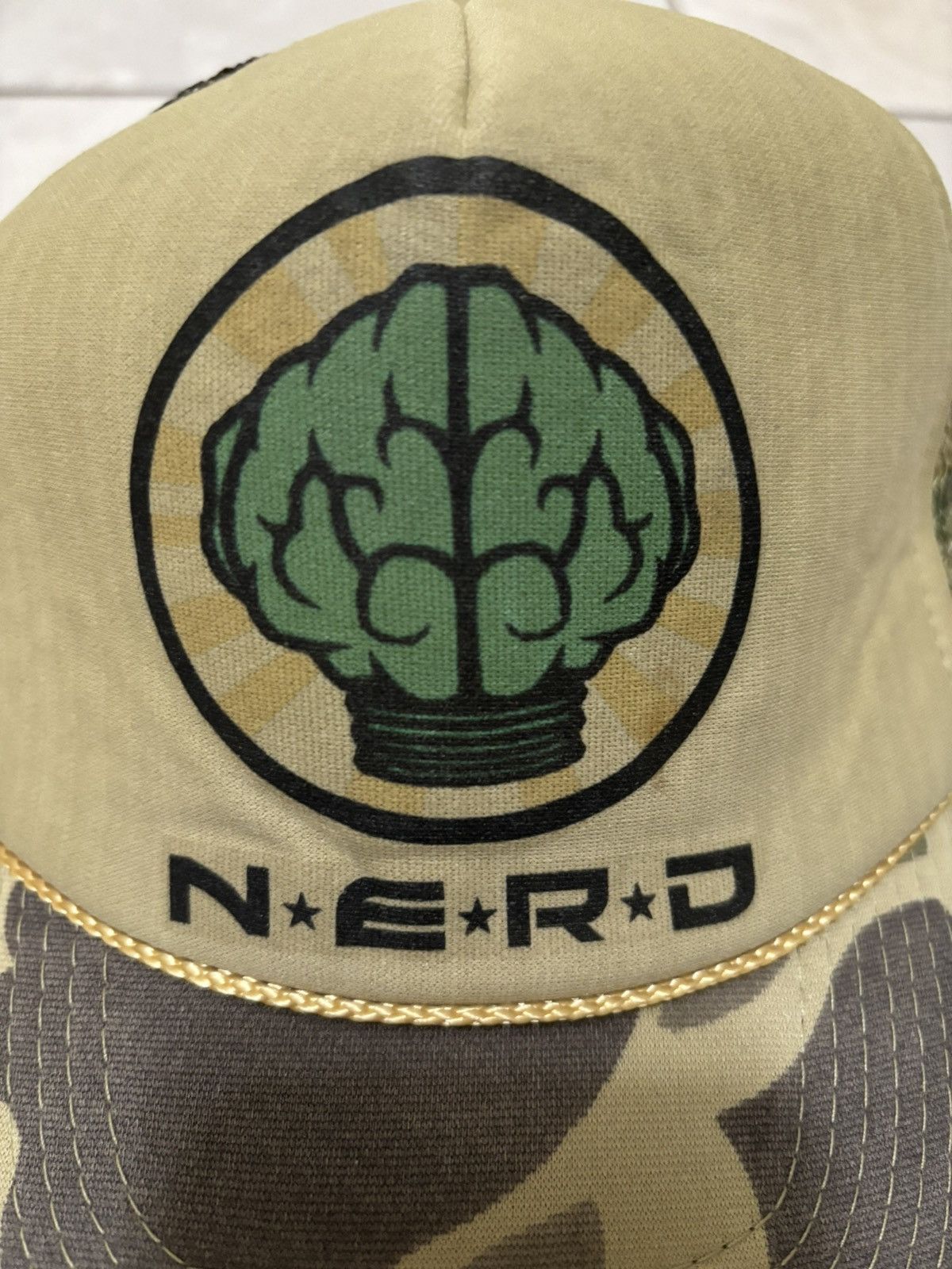 Pharrell Rare authentic vintage 2001 NERD Pharrell camo trucker hat Size ONE SIZE - 3 Thumbnail