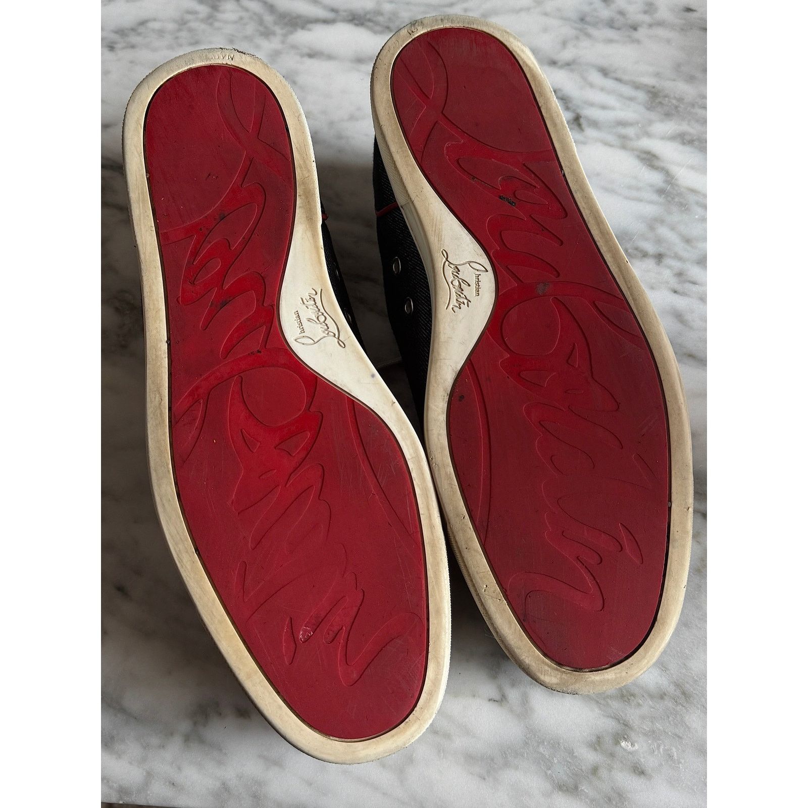 Christian Louboutin Christian Louboutin Denim Printed Sneakers Size US 11.5 / EU 44-45 - 6 Thumbnail