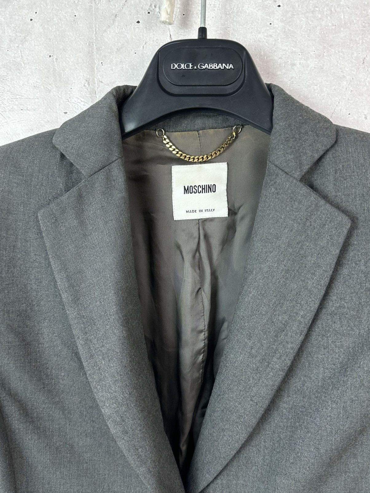 Moschino Vintage Moschino Made in Italy Wool Grey Blazer Jacket Size M / US 6-8 / IT 42-44 - 3 Thumbnail