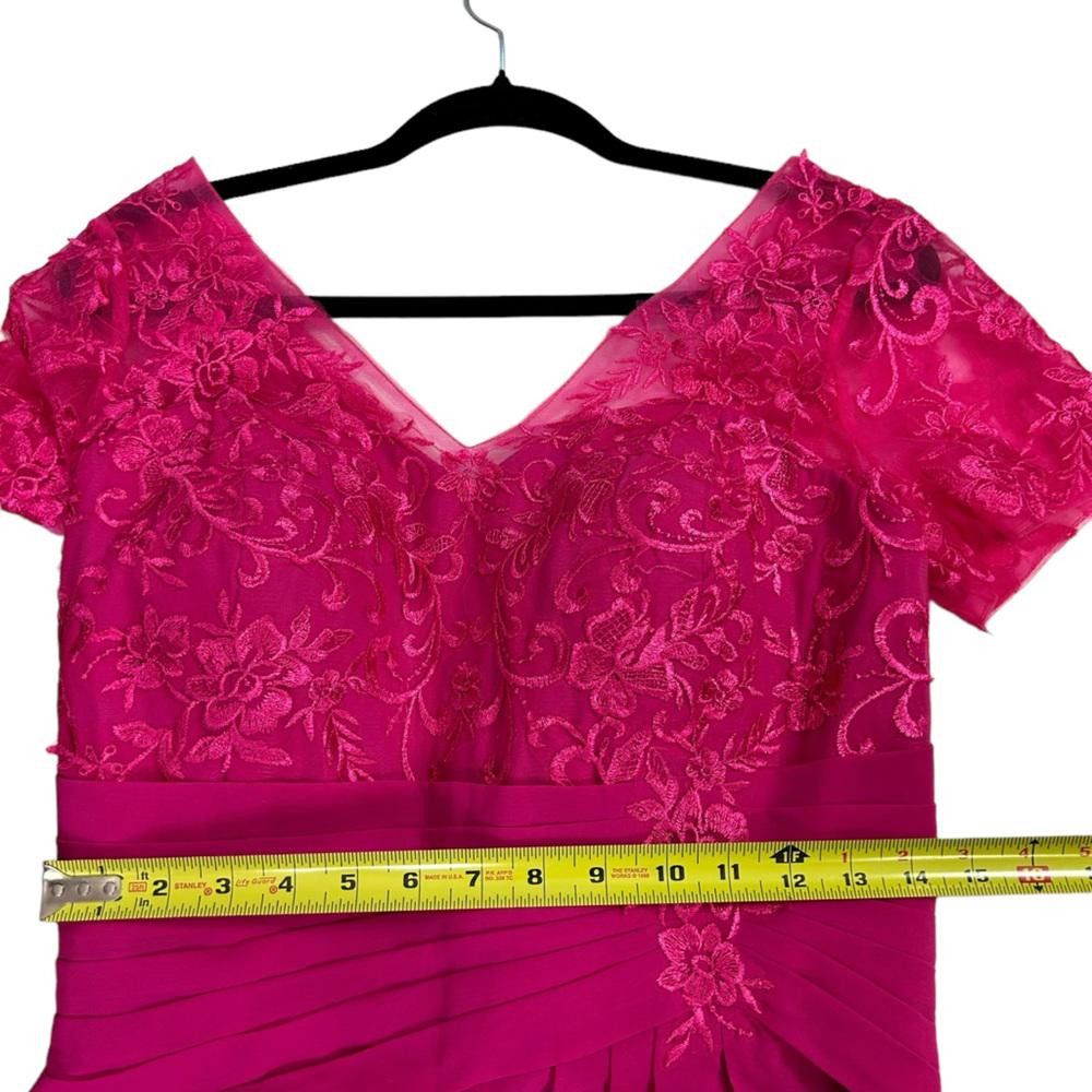 Designer Pink Lace Rhinestone Mother of The Bride Dress 10 Size L / US 10 / IT 46 - 8 Thumbnail