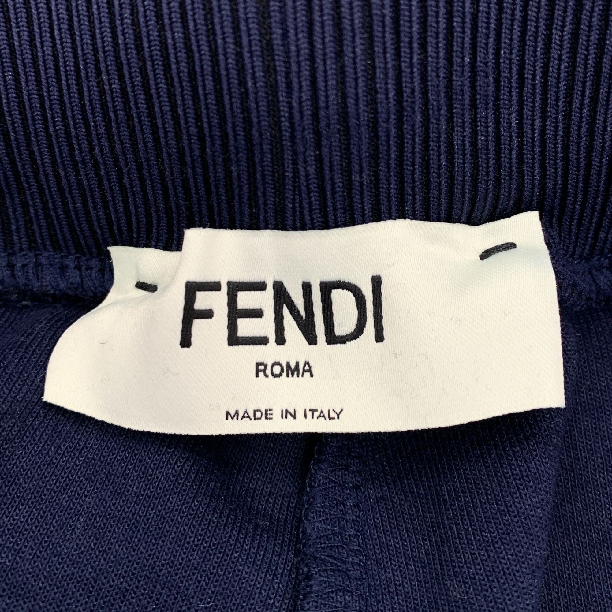 Fendi Fendi Womens Navy Side Logo Jogger Pants Size 38 S Ribbed Wa Size 38" / US 16 / IT 52 - 2 Thumbnail