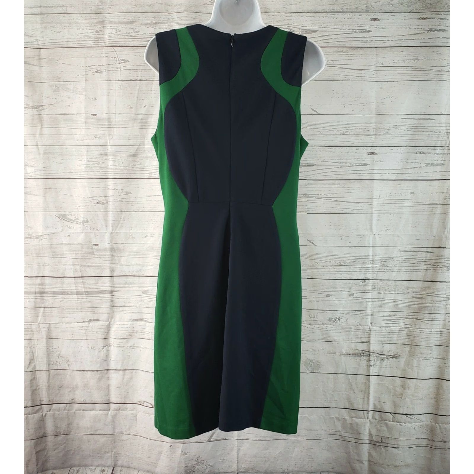 Vintage 41Hawthorn Womens Dress L Blue Green Sleeveless Cotton Blend Size L / US 10 / IT 46 - 4 Thumbnail