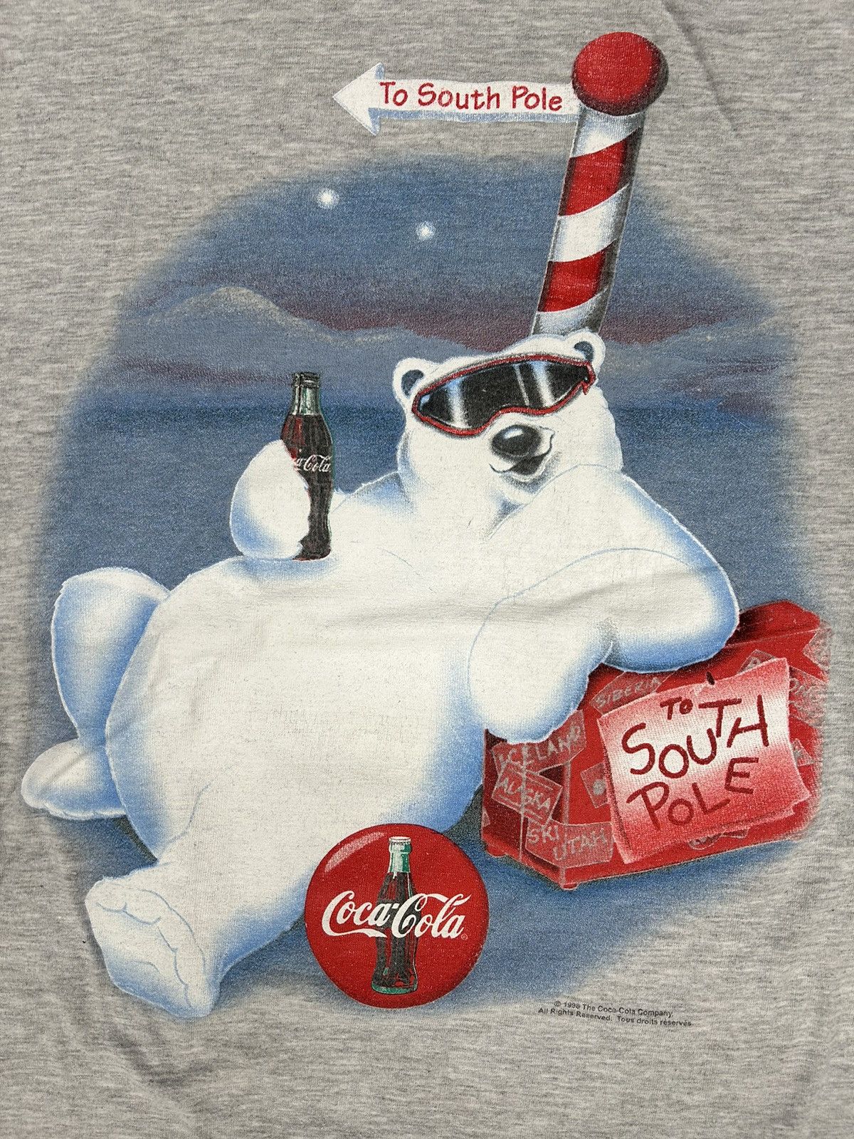 Coca Cola Crazy Vintage 90s Essential Coca Cola Polar Bear Tee Shirt Size US L / EU 52-54 / 3 - 2 Thumbnail