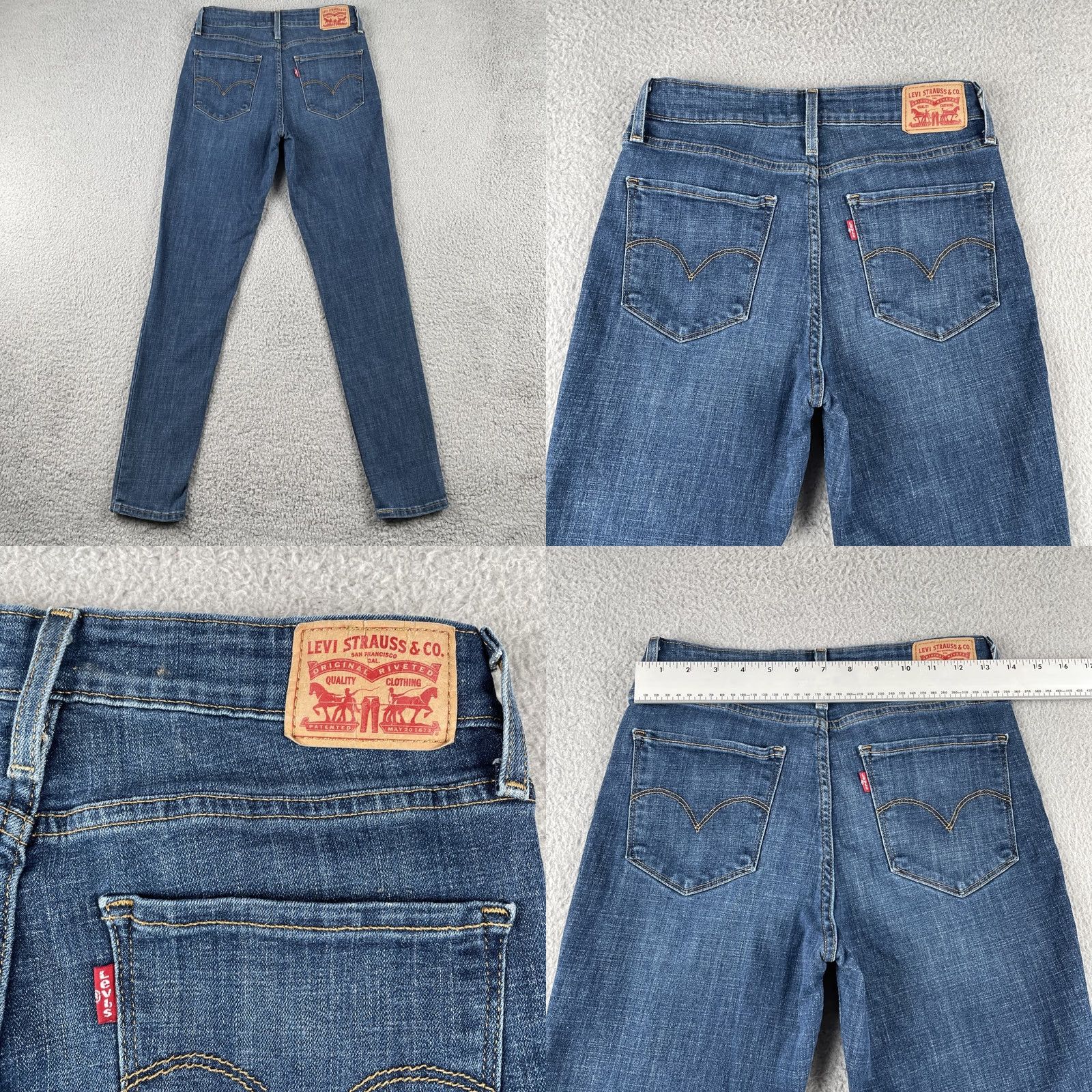 Levi's Levi’s Women’s 28 Skinny Jeans High Rise Dark Blue Denim Stretch Fabric 90s Casual Size 28" / US 6 / IT 42 - 8 Thumbnail