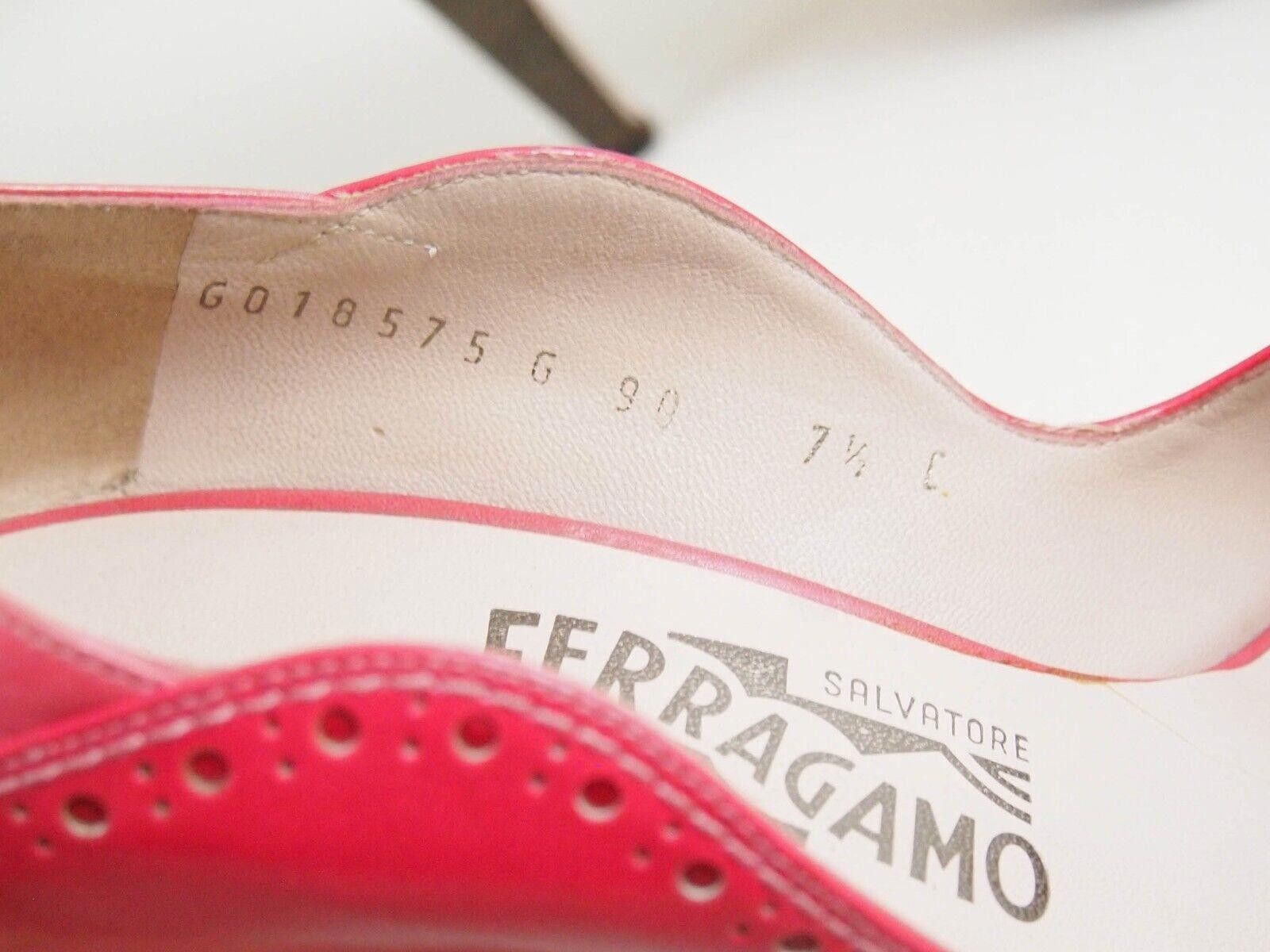 Salvatore Ferragamo Ferragamo Plateau Heels Peep Toe Red Leather EU 38 C US 7.5 Size US 7.5 / IT 37.5 - 5 Thumbnail