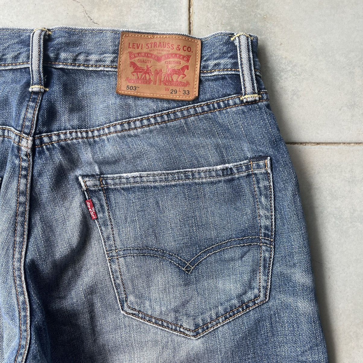 Levi's × Levi's Vintage Clothing Levis 503 small e faded blue jeans Size US 32 / EU 48 - 4 Thumbnail