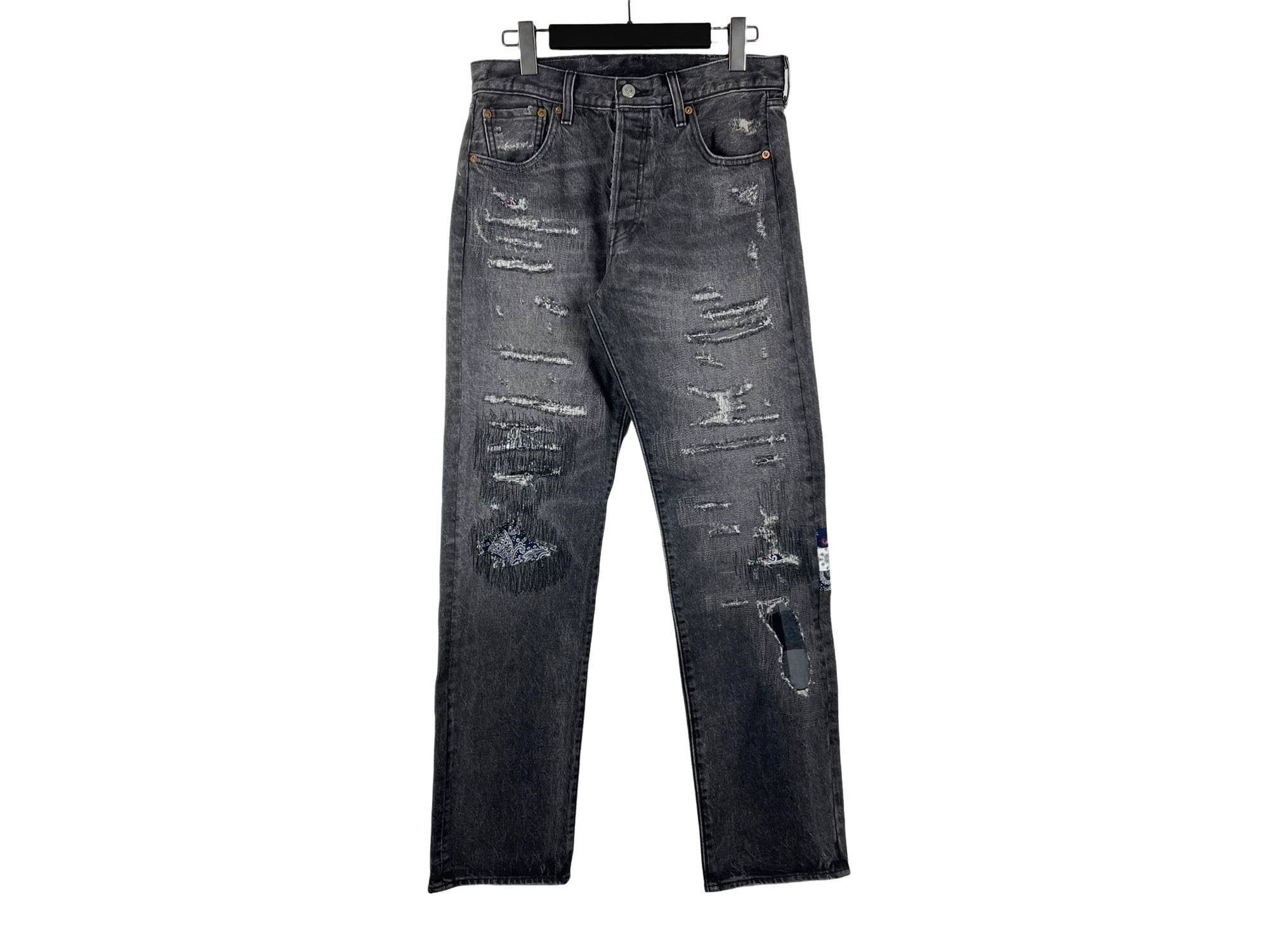 Levi's Levi’s x CLOT UNIONRAIL 501 Black Distressed Jeans Size US 30 / EU 46 - 1 Thumbnail