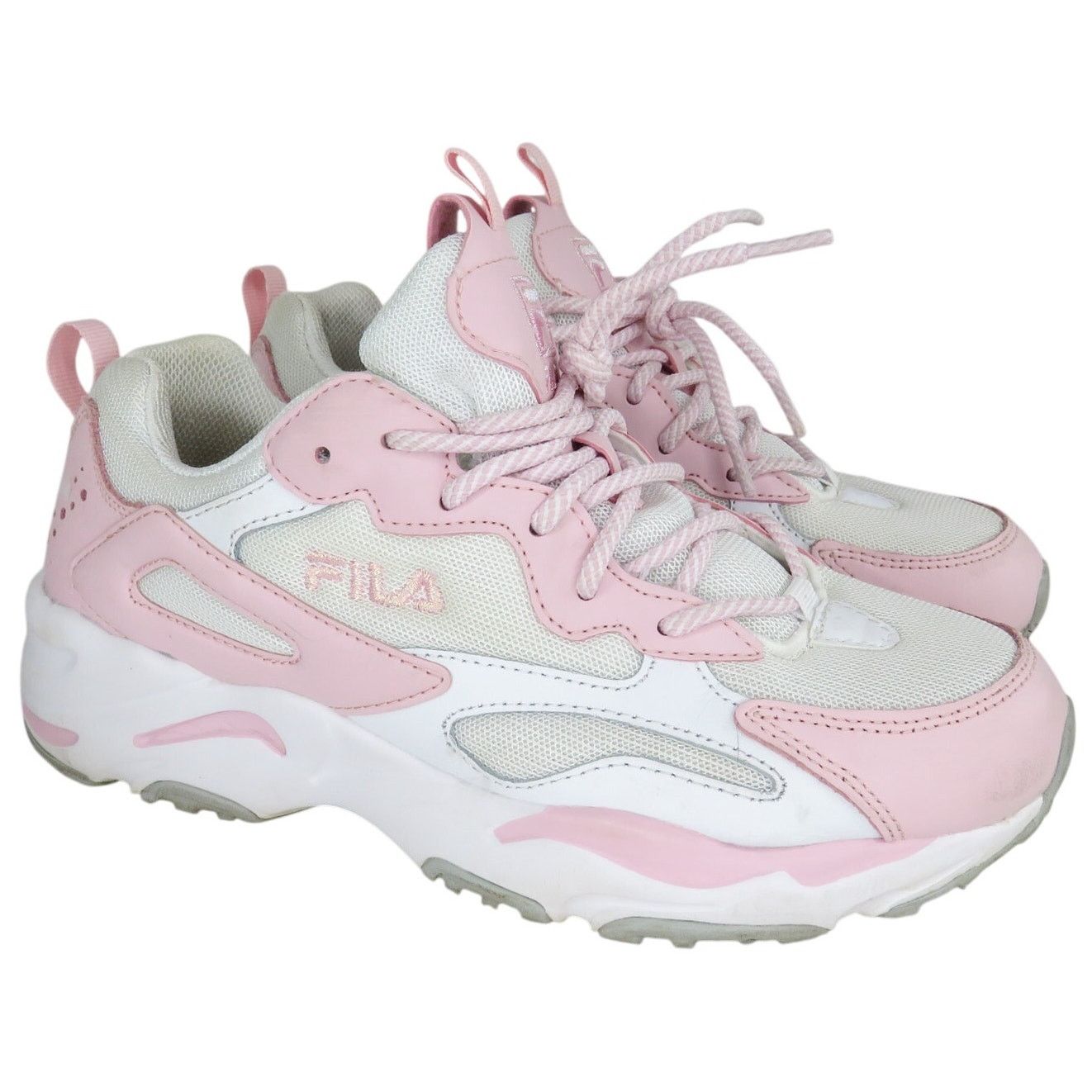 FILA Ray Tracer White & Pink Chunky Sneakers Size 8.5 Box