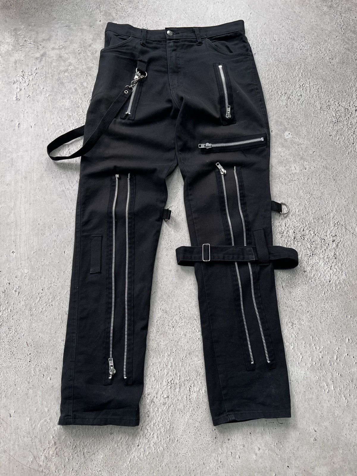 KMRii × Le Grande Bleu (L.G.B.) × Tripp NYC 2000s TRIPP NYC PANTS GOTHIC DENIM BONDAGE Size US 32 / EU 48 - 1 Thumbnail