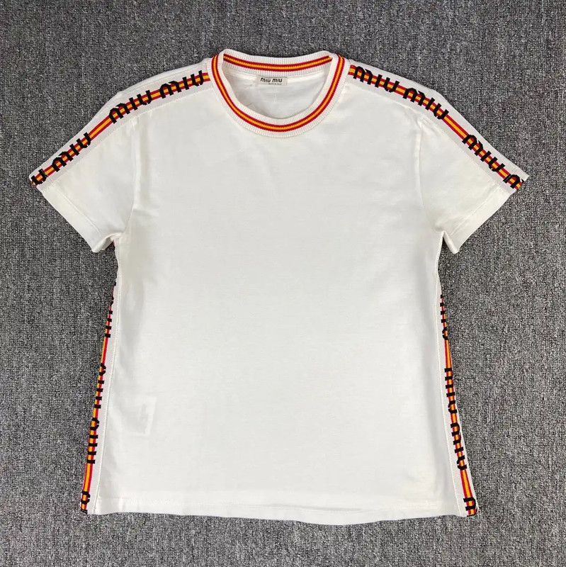 Miu Miu Miu Miu White Cotton T-Shirt for Women 0089 Size XS / US 0-2 / IT 36-38 - 1 Thumbnail