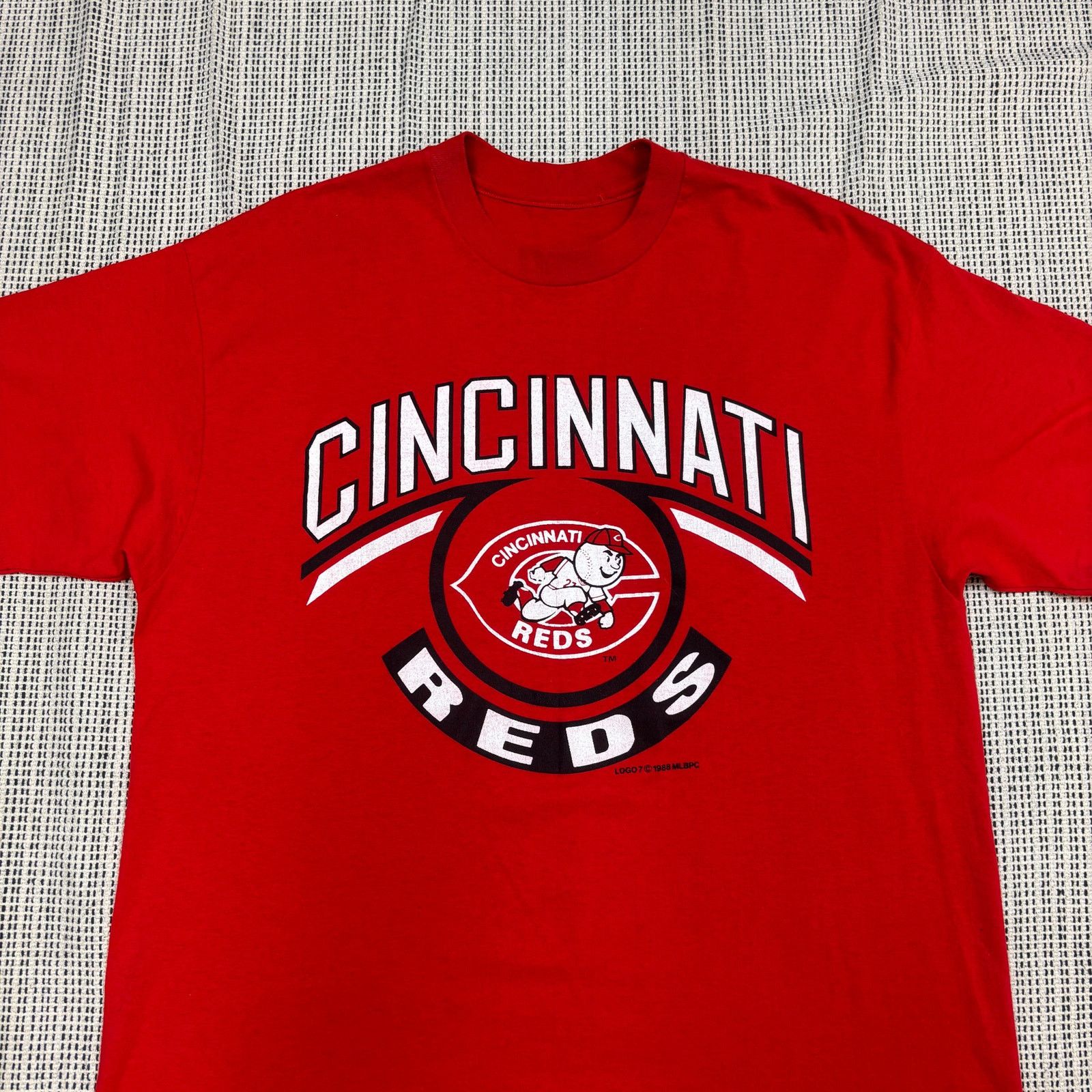 Logo 7 × MLB × Vintage VTG 80s Cincinnati Reds Baseball Single Stitch Shirt Large Size US L / EU 52-54 / 3 - 2 Thumbnail