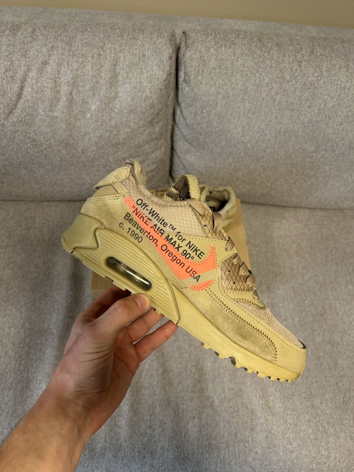 Nike × Off-White Nike Air Max 90 Off-white Desert Ore Size US 7 / EU 40 - 3 Thumbnail