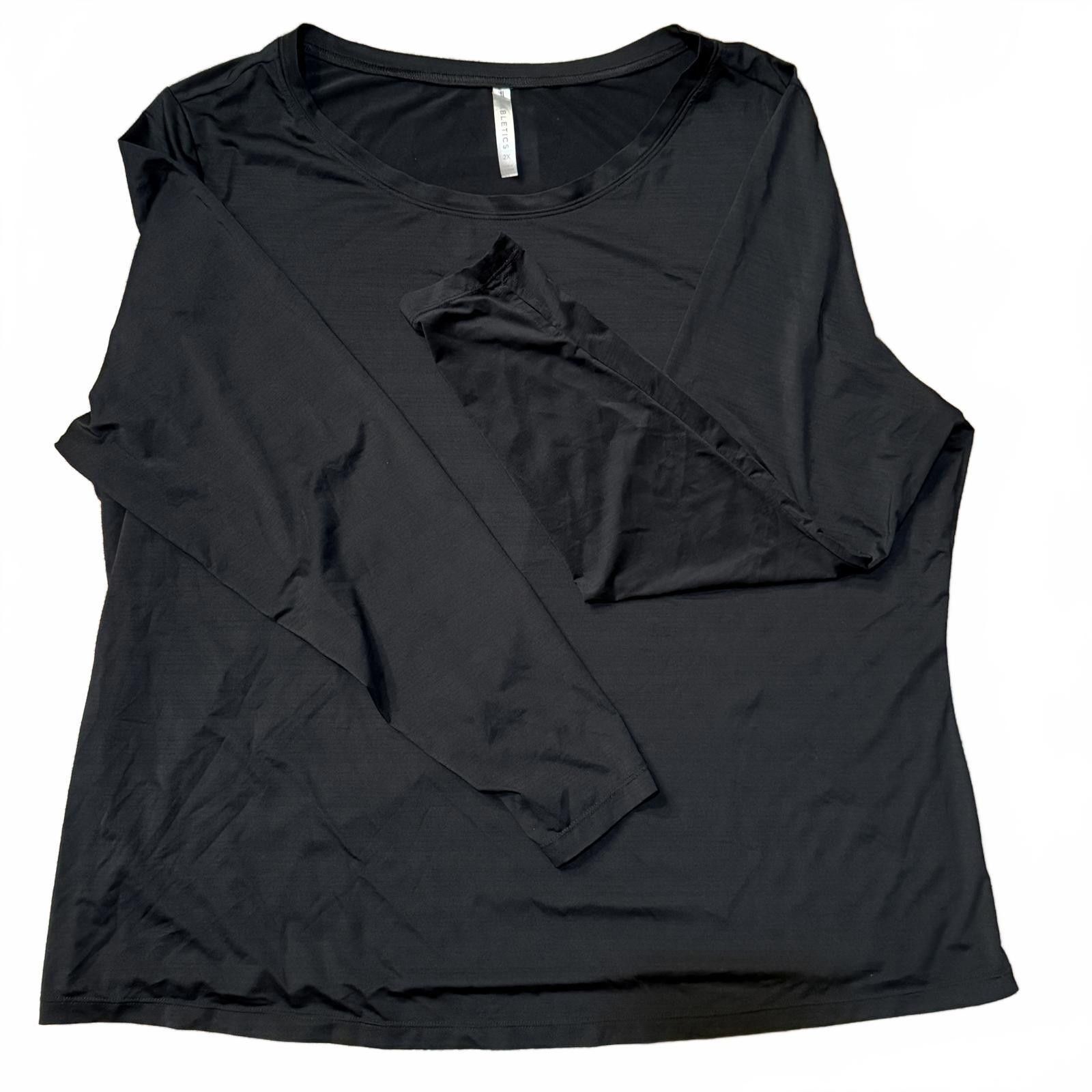 Fabletics Fabletics long-sleeve performance tee, black – 2X Size XXL / US 16-18 / IT 52-54 - 1 Thumbnail