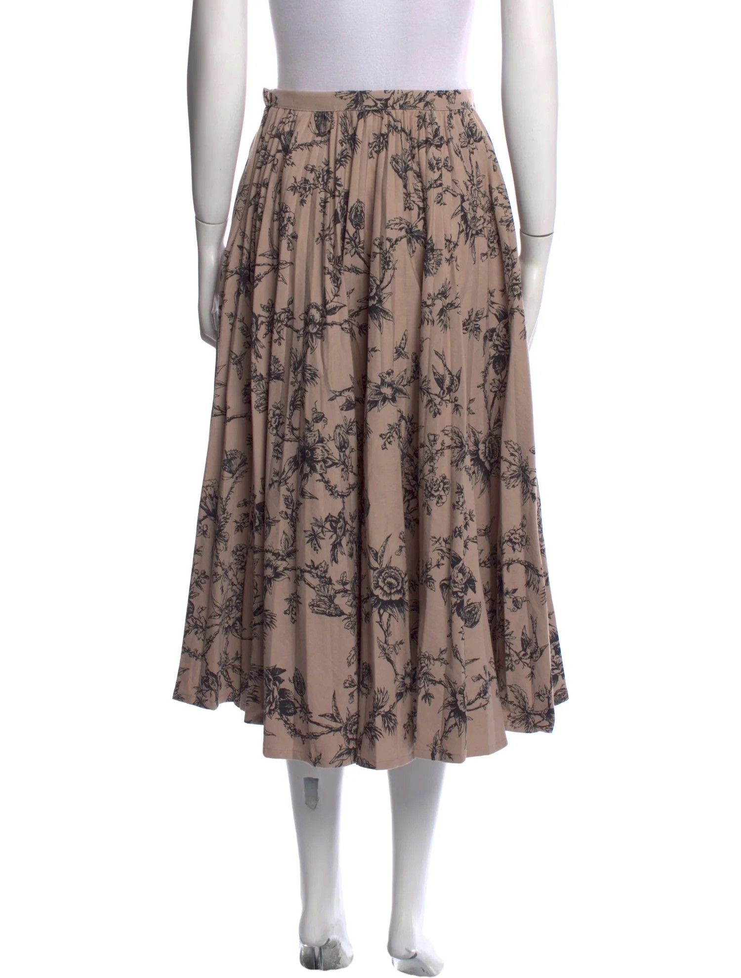 Dior DIOR Floral Midi Length Skirt in Brown SZ 6 NWT MSRP $2400 Size 28" / US 6 / IT 42 - 3 Thumbnail