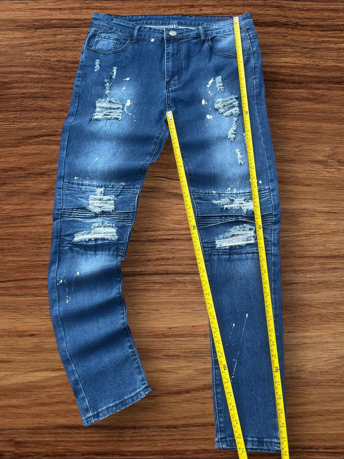 Japanese Brand Vintage Japanese Brand Ripped Destroyed Biker Blue Wash Jean Size US 36 / EU 52 - 11 Thumbnail