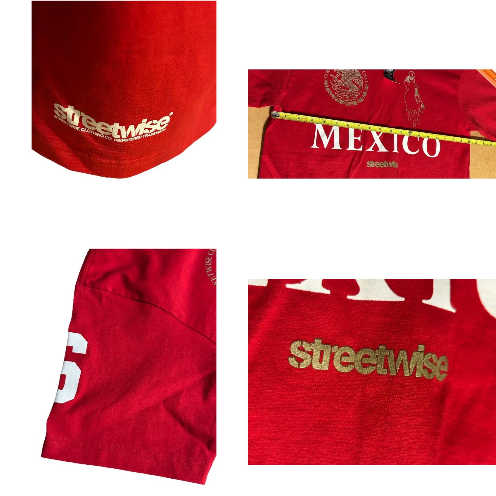 Vintage Streetwise Mexico Narco Shirt Men M Red Short Sleeve NWT USA Activewear Short Sleeve Crew Neck Logo Print Boys? Mens Size US M / EU 48-50 / 2 - 9 Thumbnail