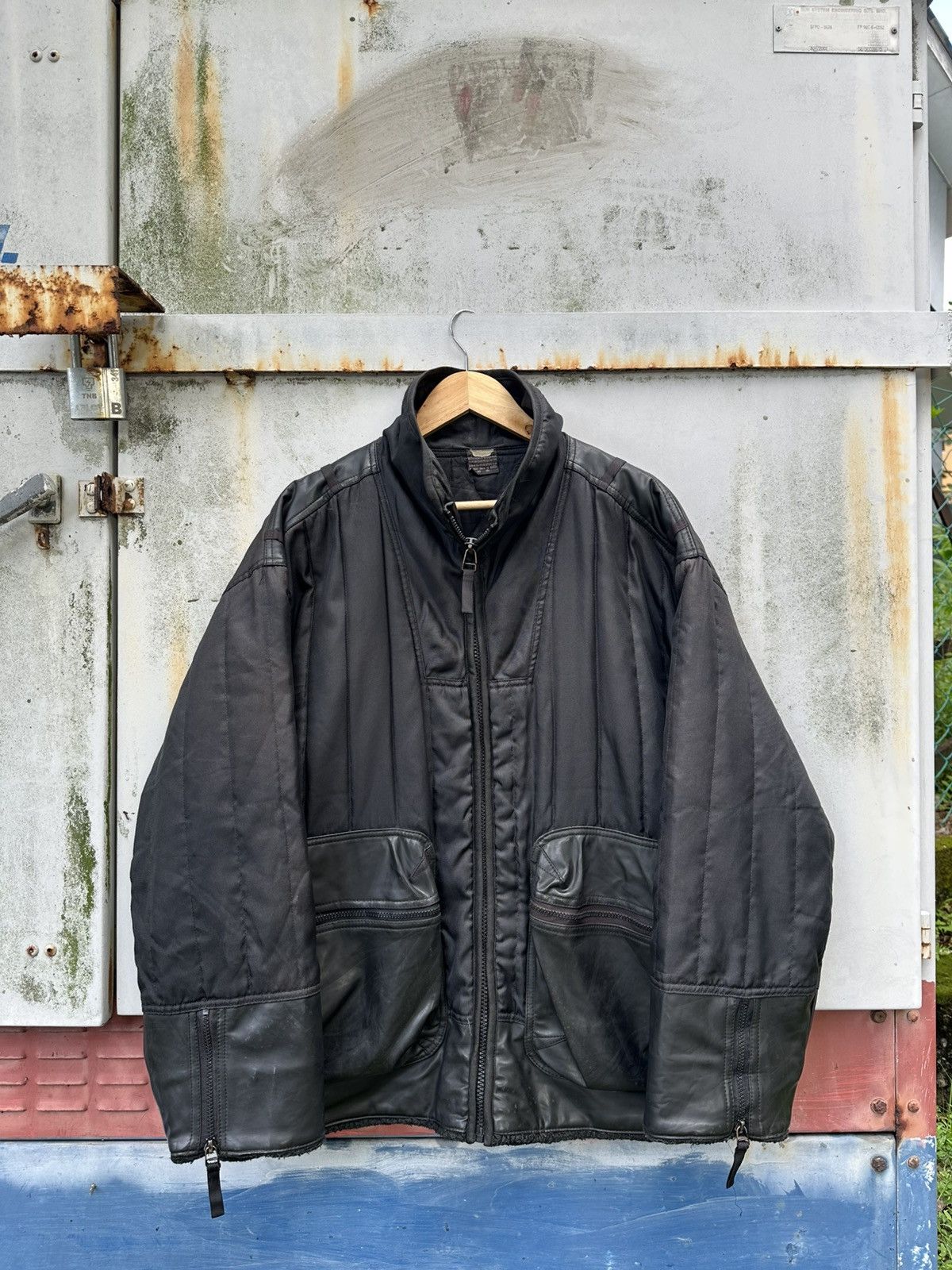 Vintage 👹Vintage Koogi Mix Leather Oversized Bomber Jacket Size US XL / EU 56 / 4 - 1 Thumbnail