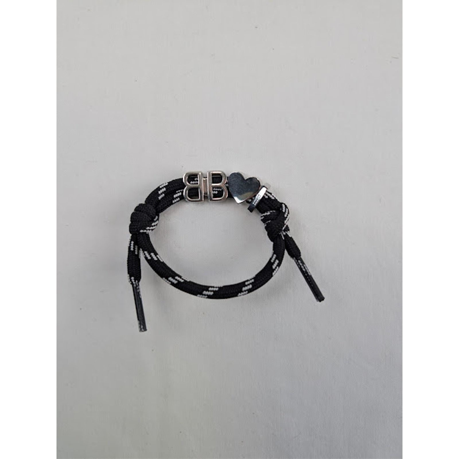 Balenciaga o1rshd1 / 555 / Size: OS / I Heart BB Bracelet Black / White Size ONE SIZE - 4 Thumbnail