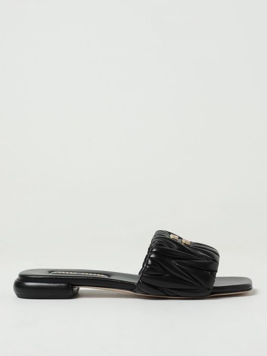 Miu Miu Miu Miu Flat Sandals Woman Black | Grailed