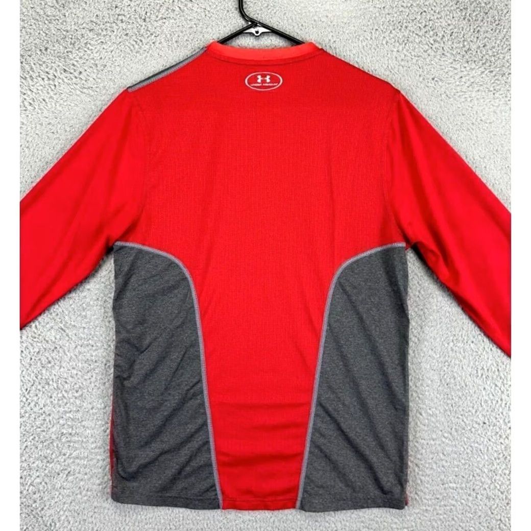 Under Armour Under Armour Shirt Adult Medium Heat Gear Grey Red Baseball Fitted Jersey Mens Size US M / EU 48-50 / 2 - 2 Thumbnail